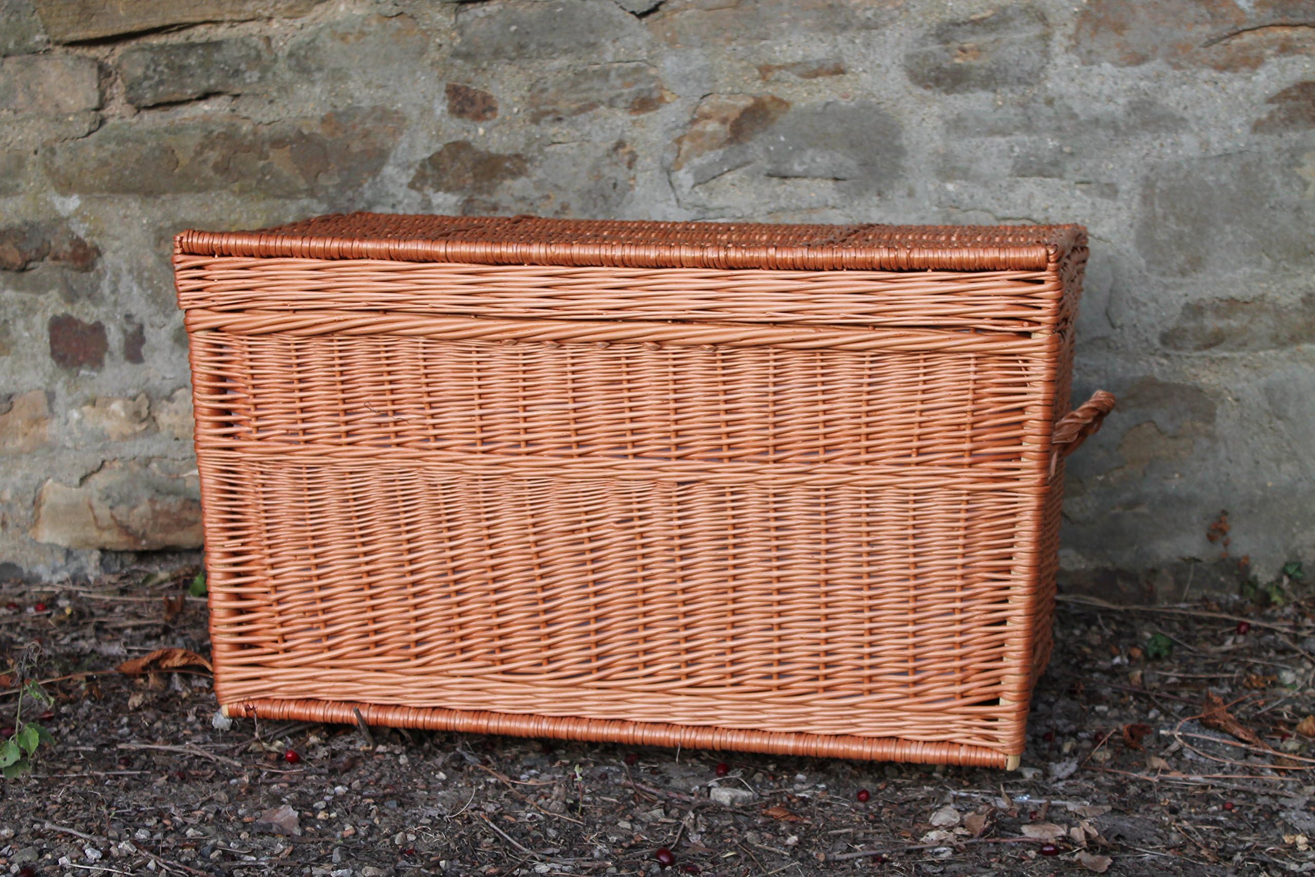 Locking Basket or Wicker Storage Chest Trunk 80 cm in Width