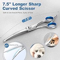 Vista 2 de Gimars 4CR - Tijeras 6 en 1 de acero inoxidable de aseo para mascotas, para perros, gatos y otros animales, resistentes con revestimiento de titanio.