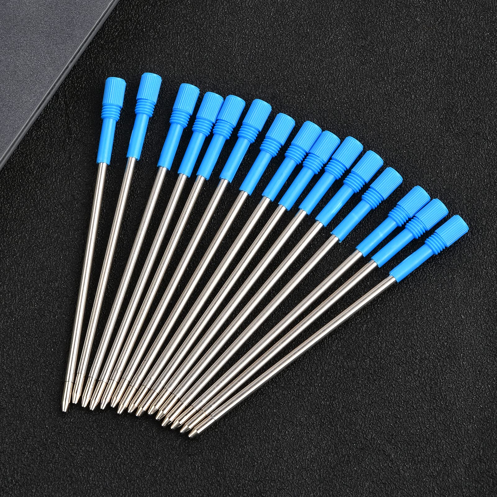 20 Ricariche Per Penna A Sfera In Metallo, Punta 1 Mm, Lunghezza 8 Cm, Inchiostro Blu A Rapida Asciugatura, Universali - 3