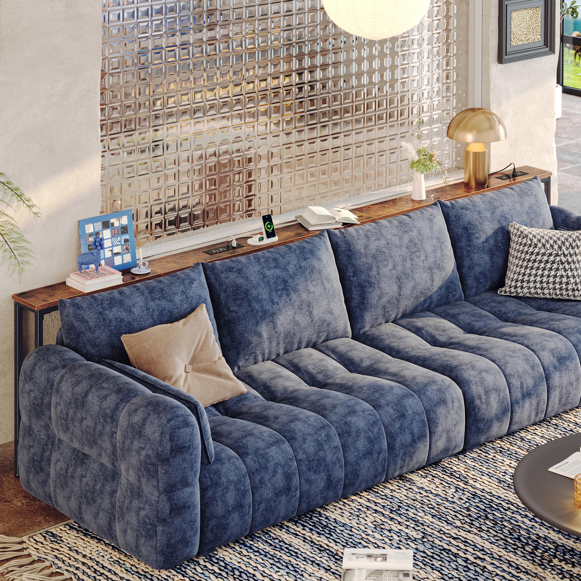 Best Sofa Table for 2026: 5 Behind-Couch Picks 1 Huuger 110.2 Inch Behind Couch Table with 2 Power Outlets and USB-C Ports, Extra — product photo