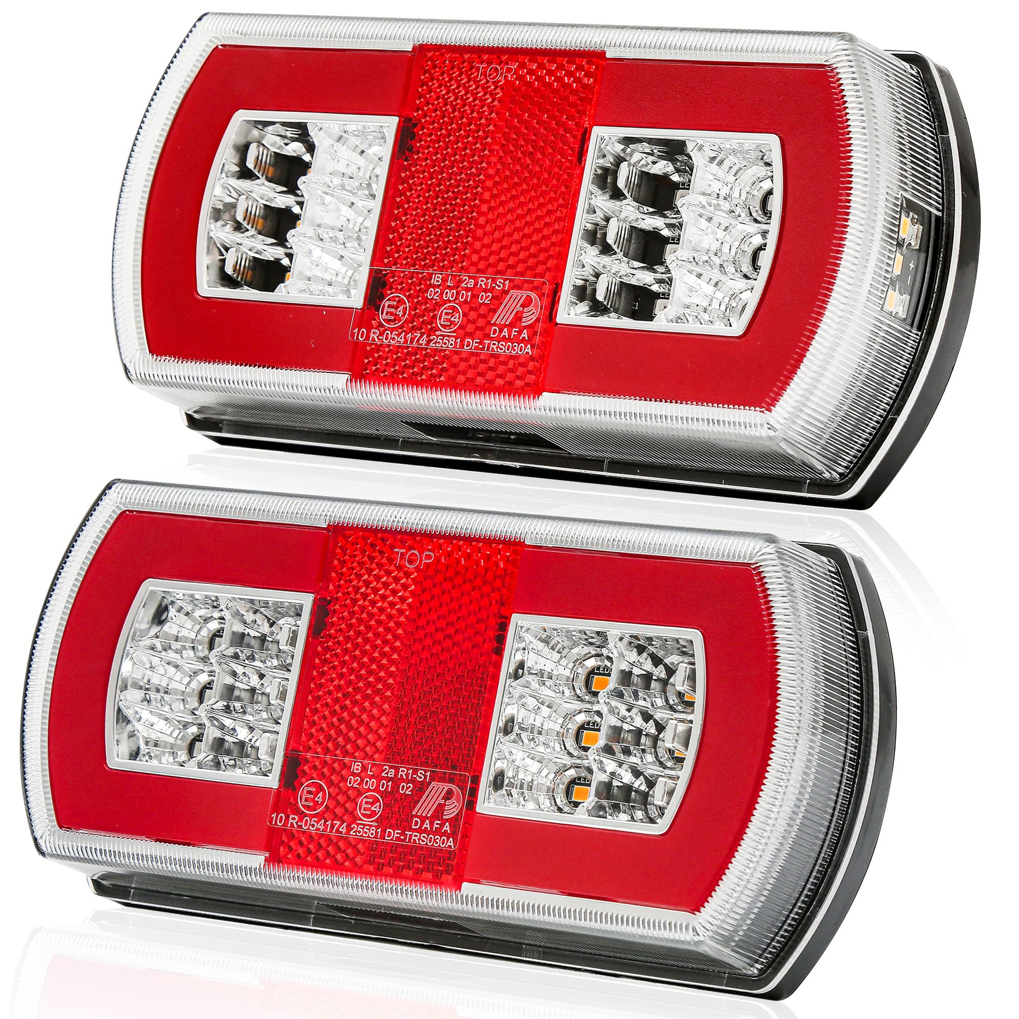 DARKGUARD L & R Led Anhänger Rückleuchten 12V 24V Wasserfest IP67 Anhänger Beleuchtung Heckleuchte Led für Caravan LKW PKW Bootslampen 5 Funktionen Blinker/Position/Kennzeichen/Bremslicht/Reflektor