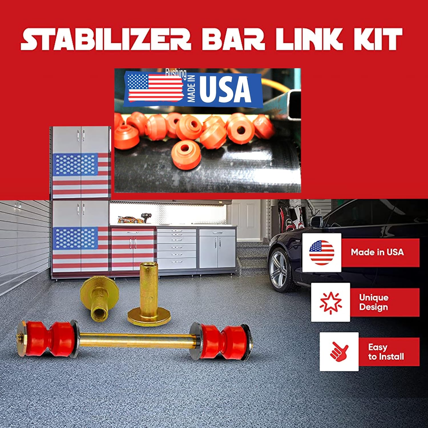 Suspension Dudes 4PC Front/Rear Sway Bar Stabilizer Link Kit FITS Escalade, Avalanche, Suburban, Tahoe, Yukon, Hummer, 2000-2006, K6700 K700539 K80631