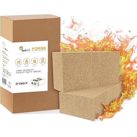 Forge High Density Heavy Duty Fire Bricks 3180F (Pack of 2)