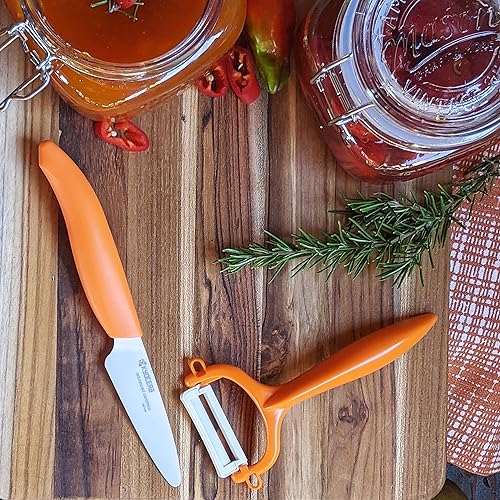 Miniatura 10 de Kyocera Advanced Series, cuchillo de pelar de cerámica, hoja blanca de 3 pulgadas, 3", Azul