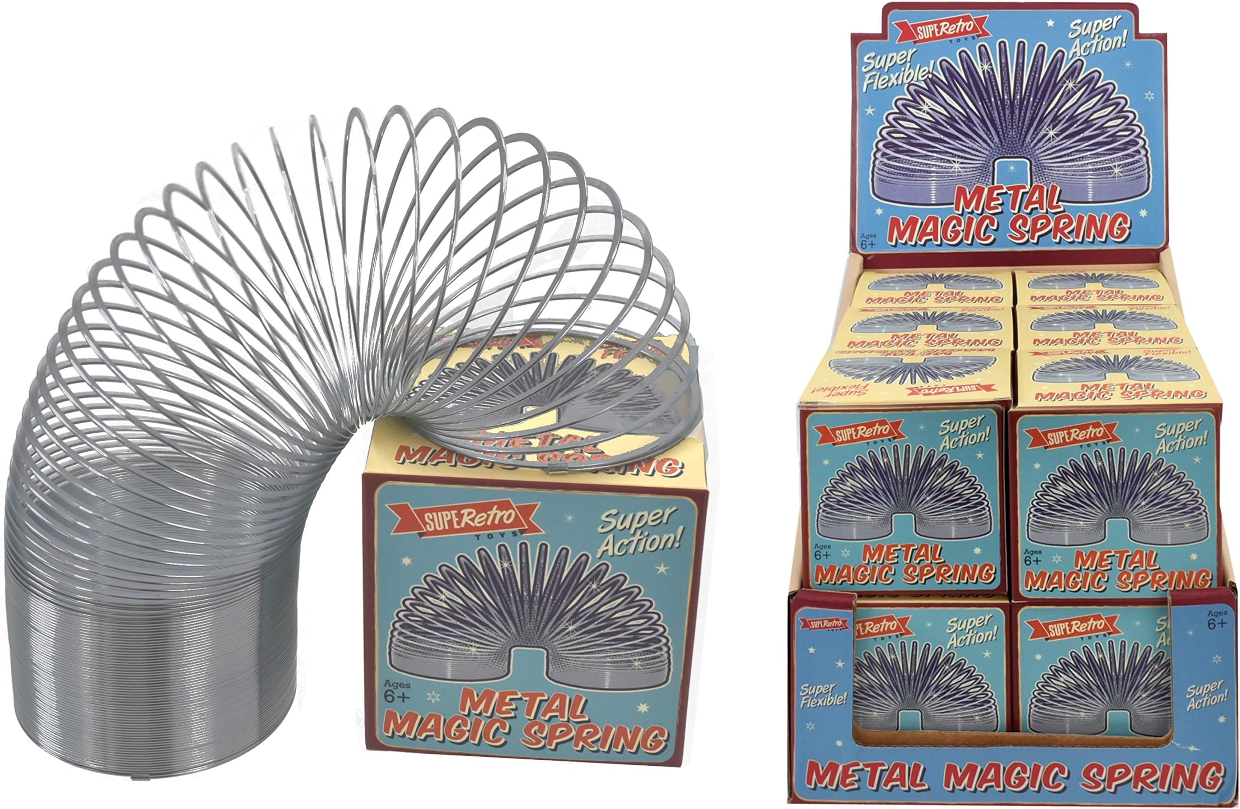 KandyToys SupeRetro Metal Magic Spring | Kids Slinky Toy | Metal Slinky | Retro Toys