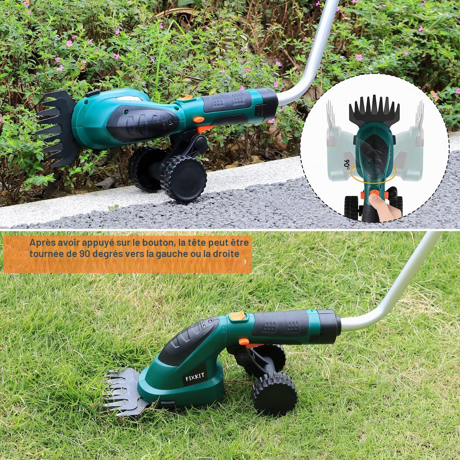 LIFERUN 2en1 Cisaille à Gazon 7.2V, Coupe Bordure sans Fil,Tondeuse à Gazon