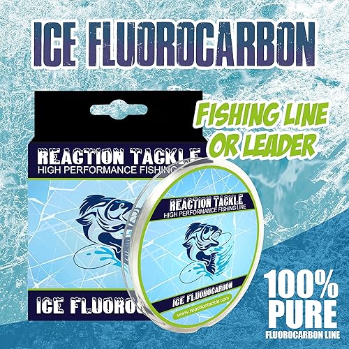 Miniatura 2 de Línea de pesca de fluorocarbono para hielo de Reaction Tackle - Alta resistencia, resistente a la abrasión, hundimiento rápido, prácticamente