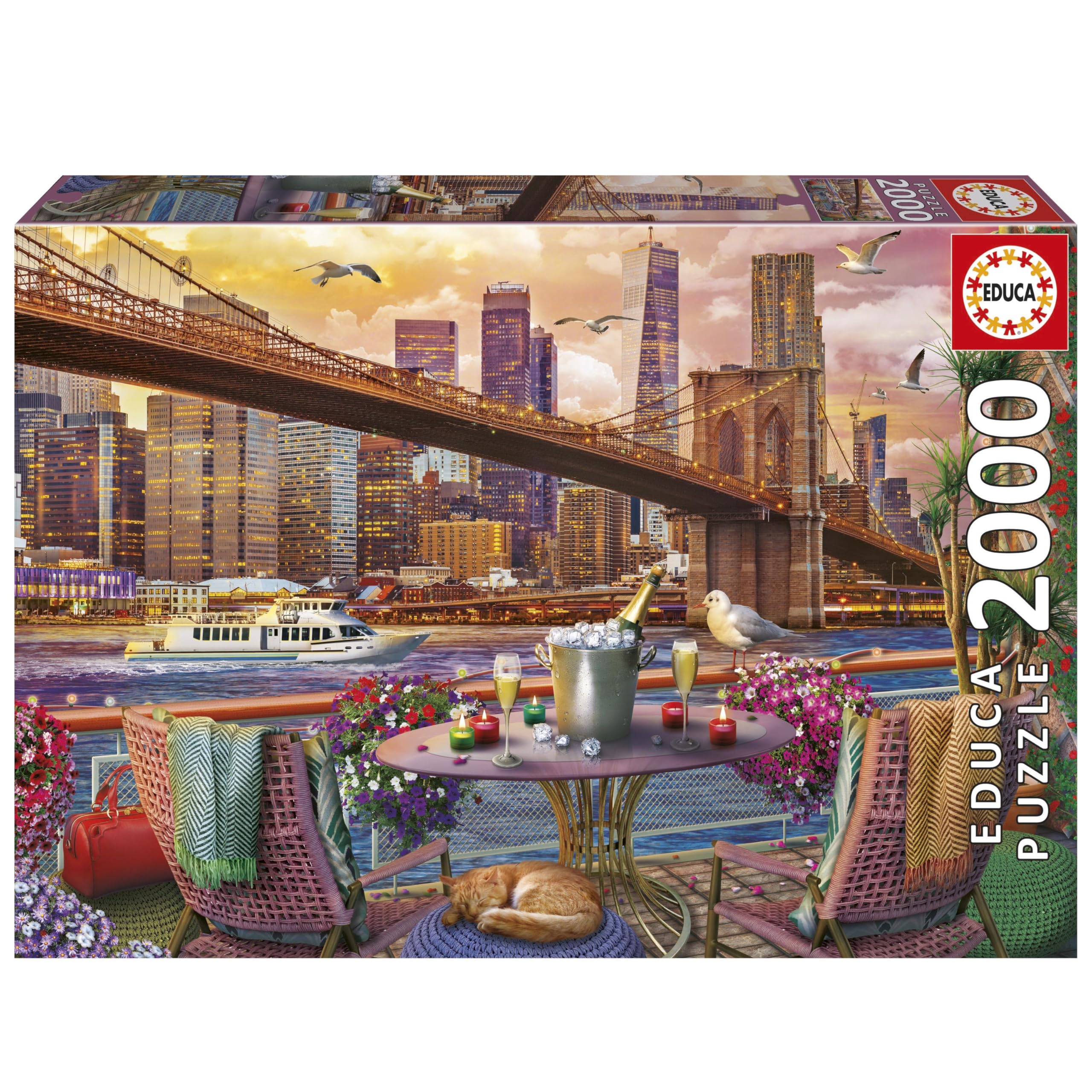 Educa - 2000 NY Romance Premium Adult Jigsaw Puzzle | Beautiful New York Love Scene | Size 96 x 68 cm | Ages 14+ (20575)