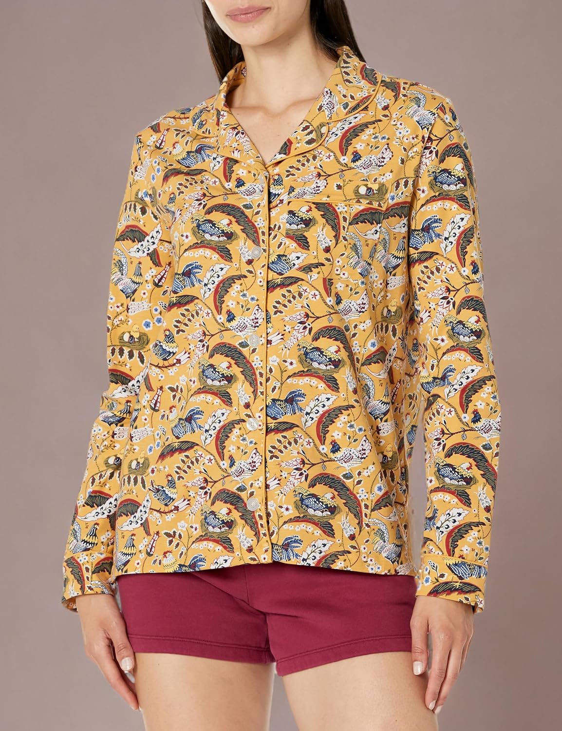 Vera Bradley Women's Cotton Blend Long Sleeve Button-Up Shirt (Extended Size Range)
