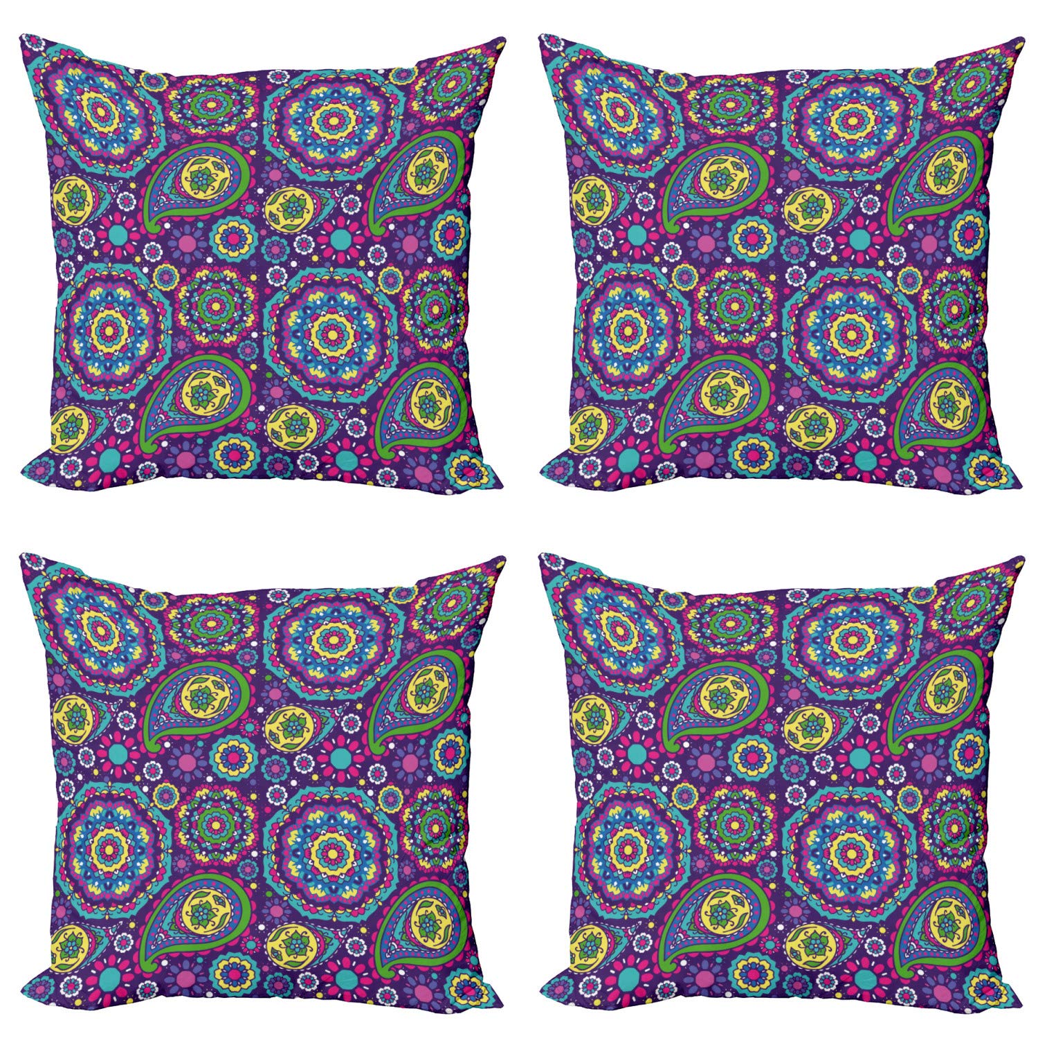 ABAKUHAUS Moderno Federe Cuscini Set di 2, Arcobaleno