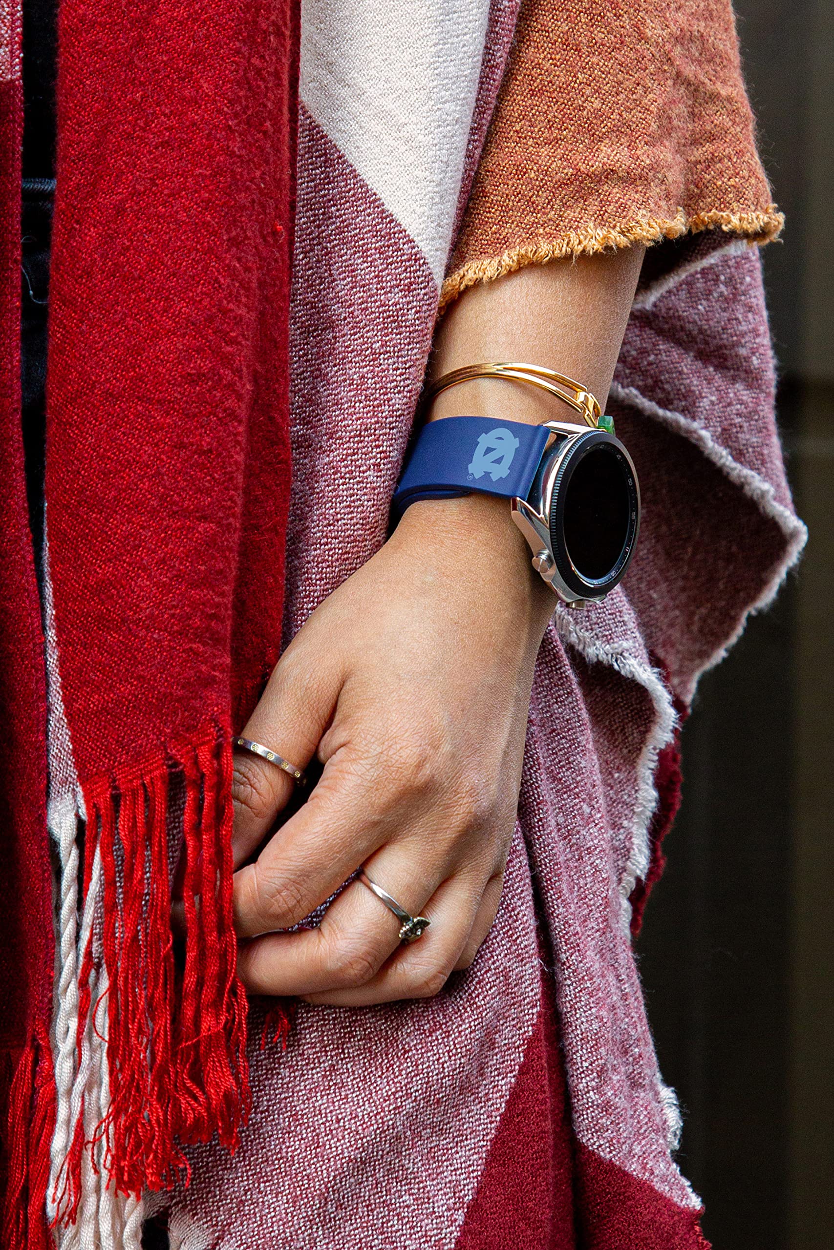 Affinity Bands North Carolina Tar Heels Silicone Sport Band Compatible with Samsung, Garmin, Fossil, and More (22mm Navy)