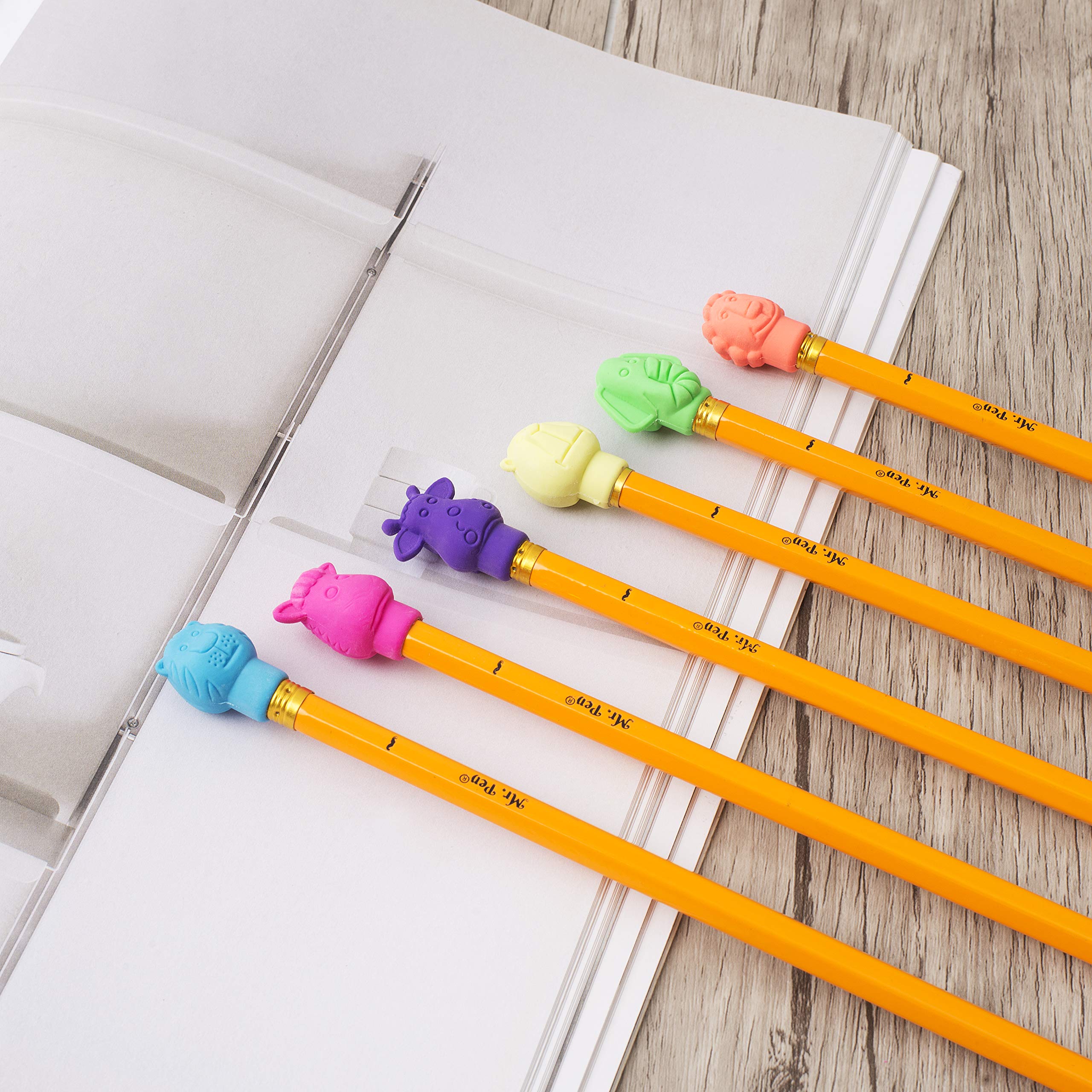 Buy Mr. Pen Erasers, Cap Erasers, 60 Pack, Animal Eraser Caps, Erasers