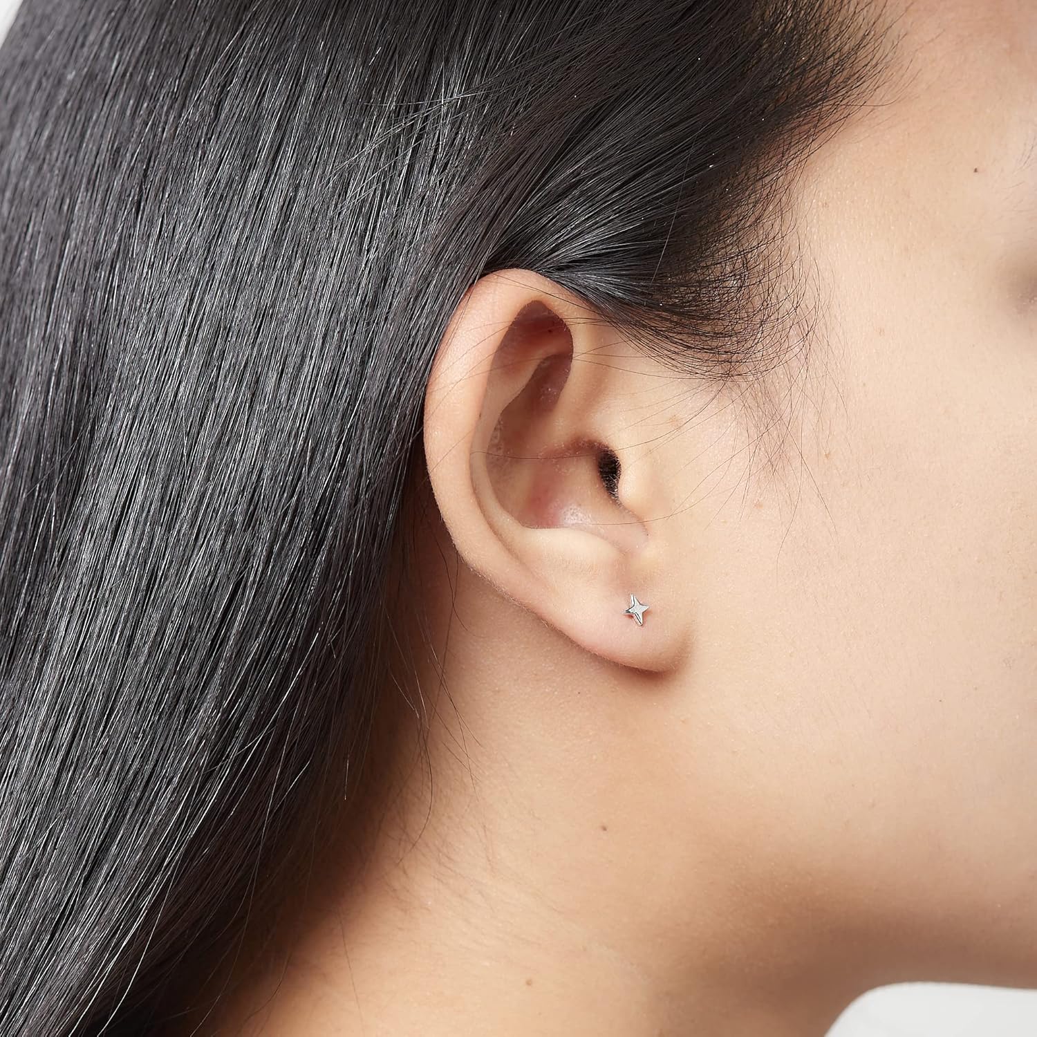 Boma Jewelry Sterling Silver Mini Minimalist Starburst Stud Earrings - Image 2