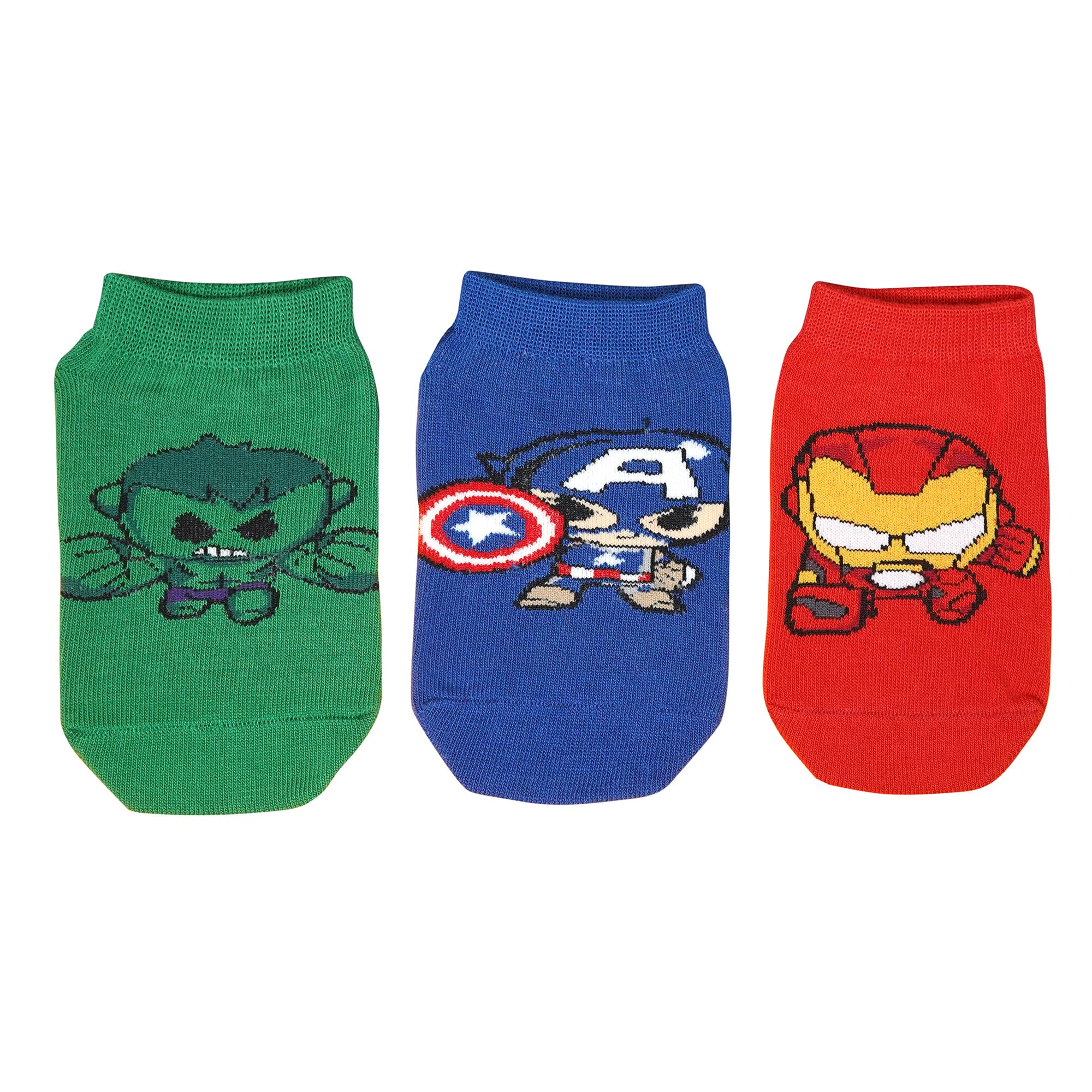 BALENZIASocksXpress 3 Pairs Kids Super Hero Cartoon Socks | Marvel Kids Low-Cut Cotton Character Socks
