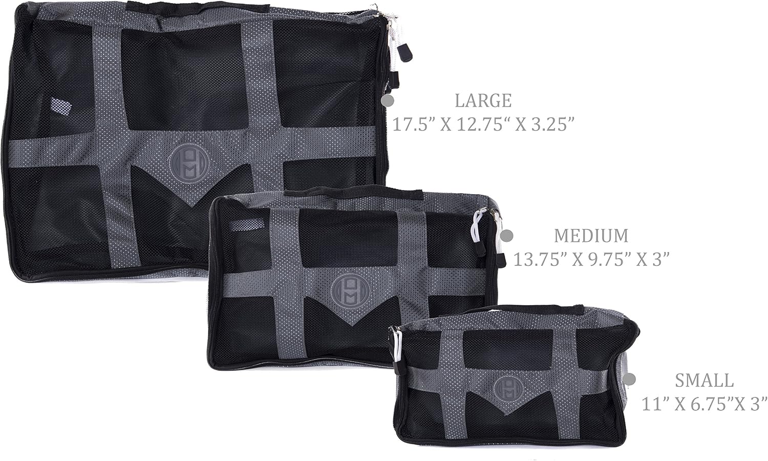 Packing Cubes for Travel - Luggage Organizer - 6 Piece Set - By Mato & Hash - Grey/Black CA2900