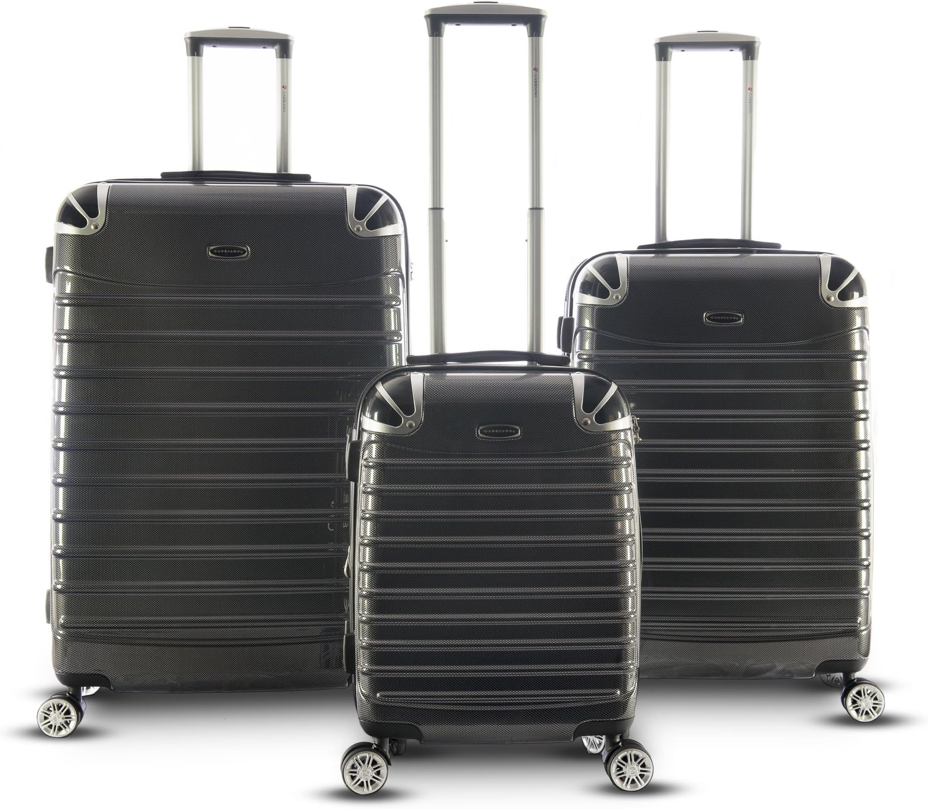 Gabbiano Vintage Collection 3 Piece Spinner Luggage Set (Black)