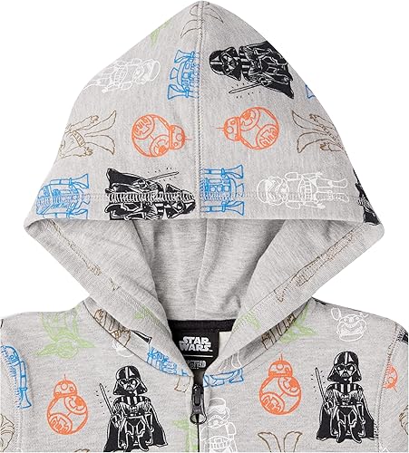 Vista 4 de Yaxa Essentials Disney Marvel Conjuntos de trajes para niños y niños pequeños de Star Wars (cebra previamente manchada), paquete de 5