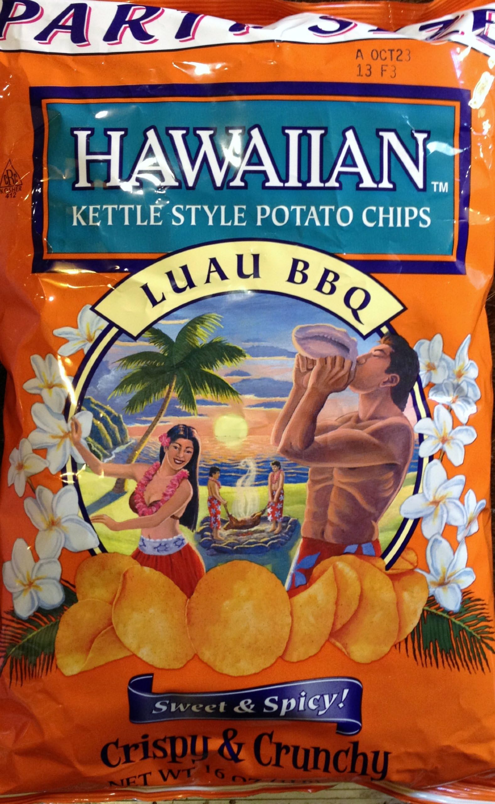 Hawaiian Kettle Style Potato Chips, Variety Pack, 30 Count