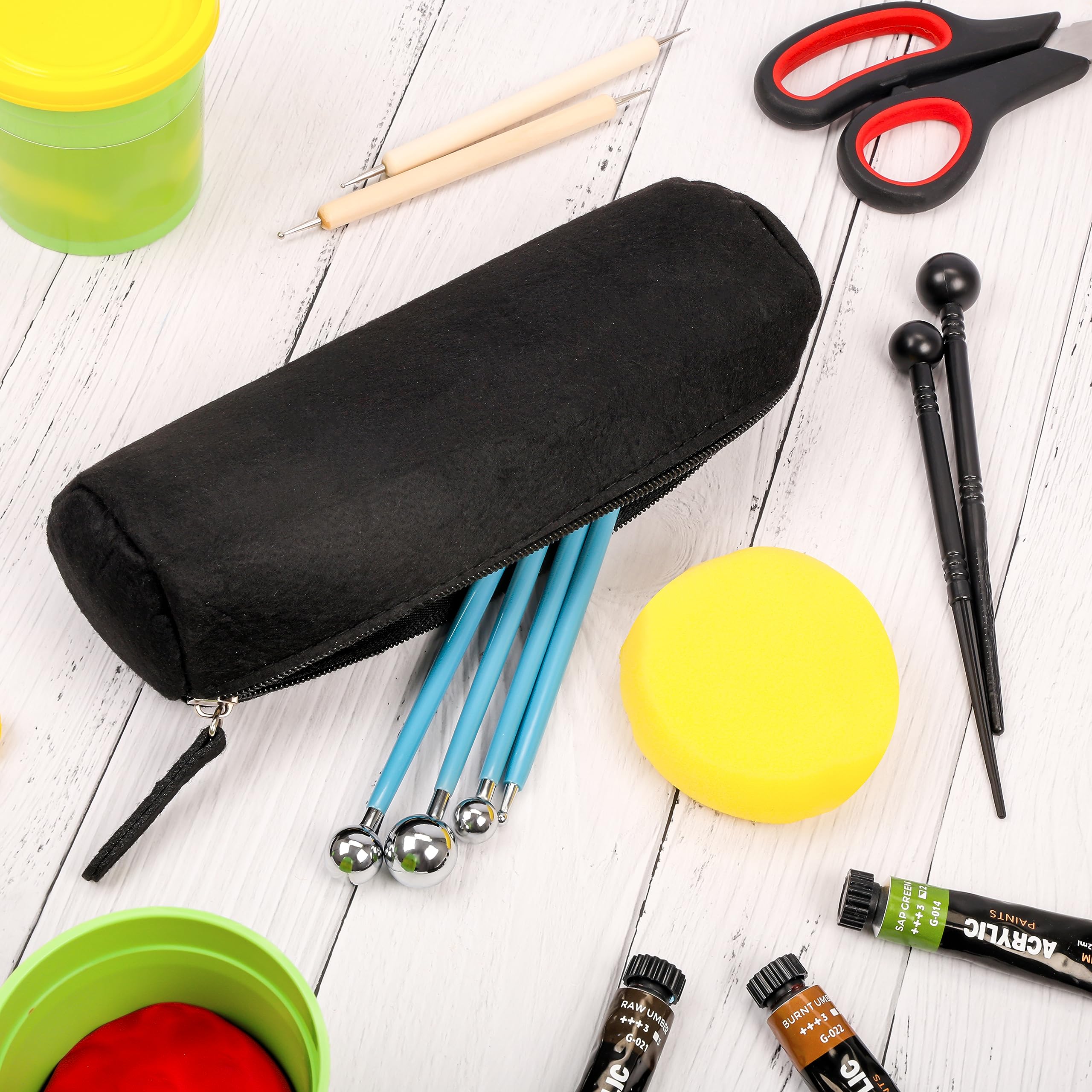 Set 10 Attrezzi Per Modellare Argilla In Legno - Doppia Estremità Per Scultura, Intaglio E Ceramica - Foto 3