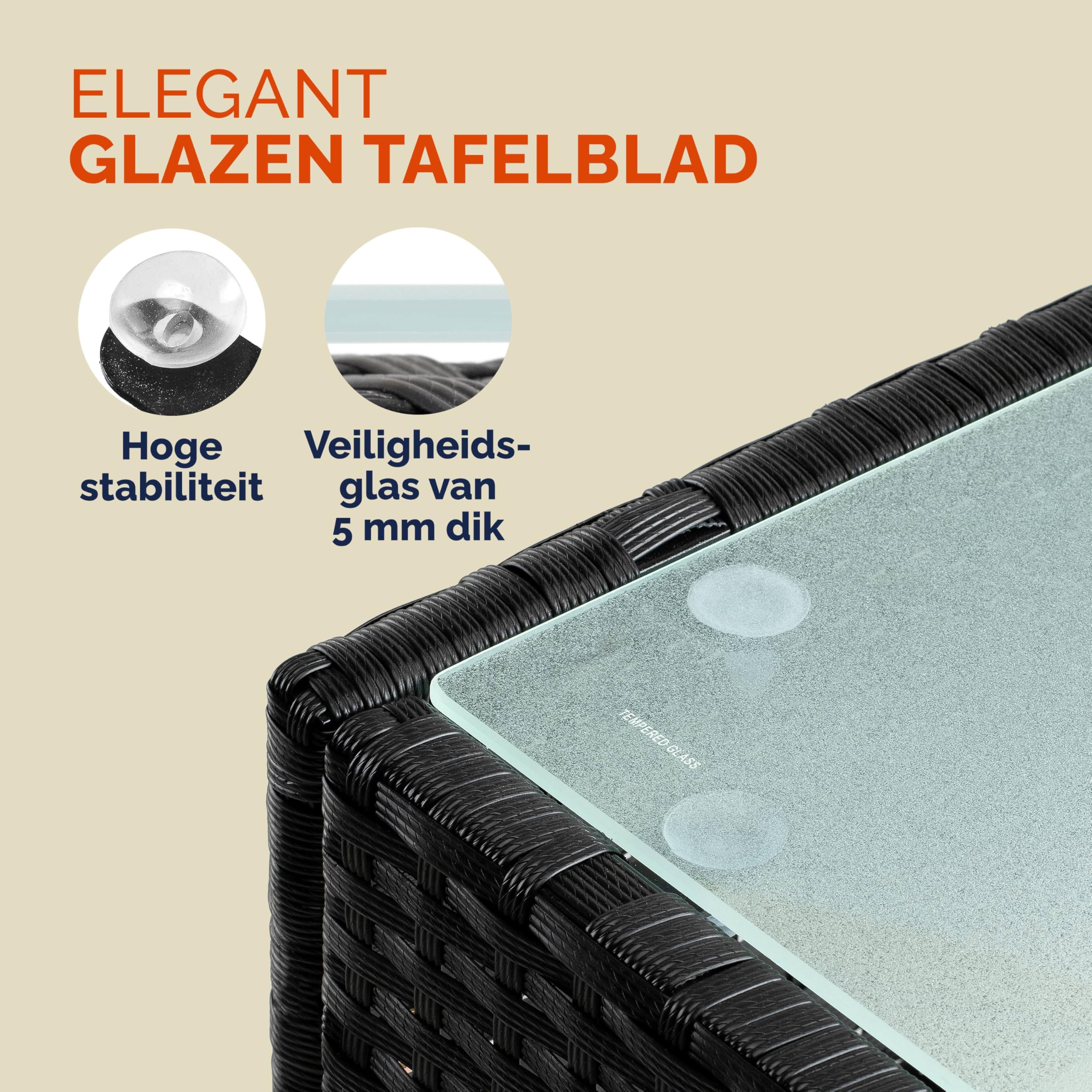 Polyrotan Bijzettafel Grijs 58x58x42cm