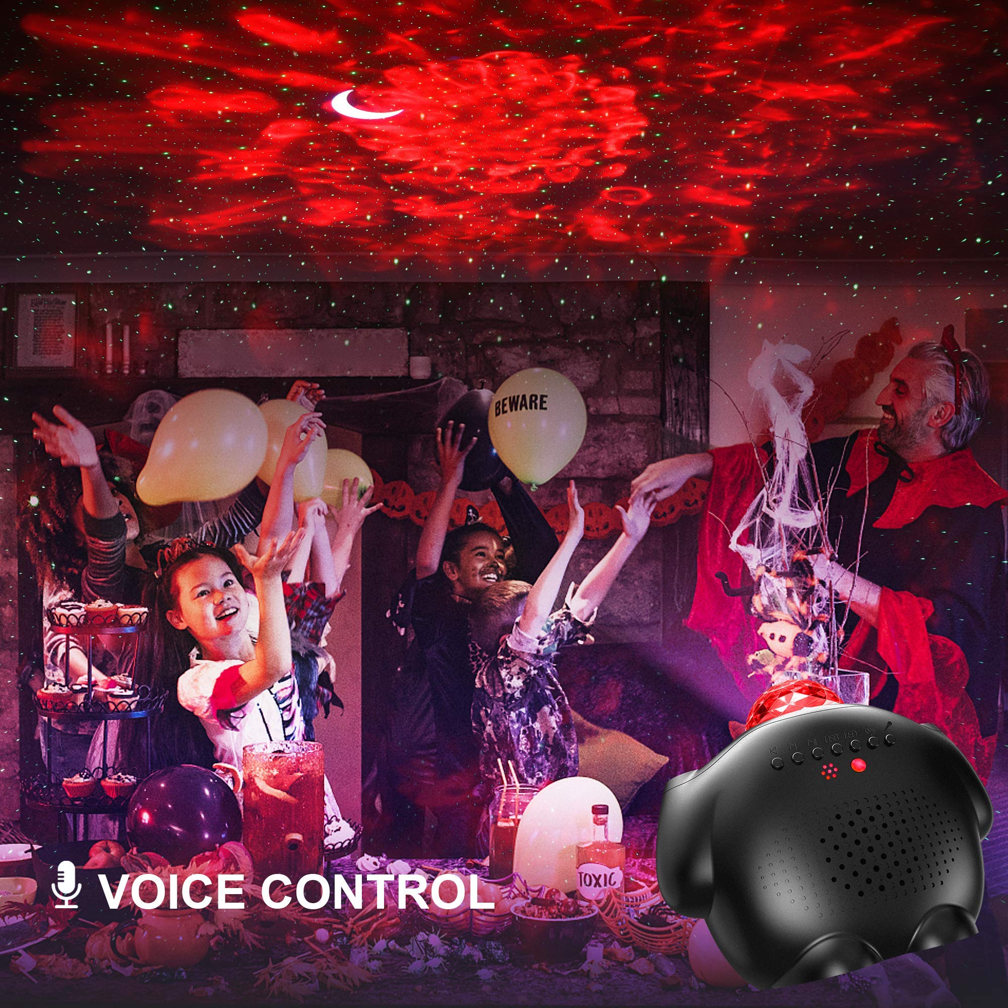 Projecteur Ciel Étoilé 4 en 1, Lampe LED Dynamique 32 Effets Galaxy, Minuterie Réglable, Veilleuse pour Bébé Enfant, Décoration Chambre (Noir)