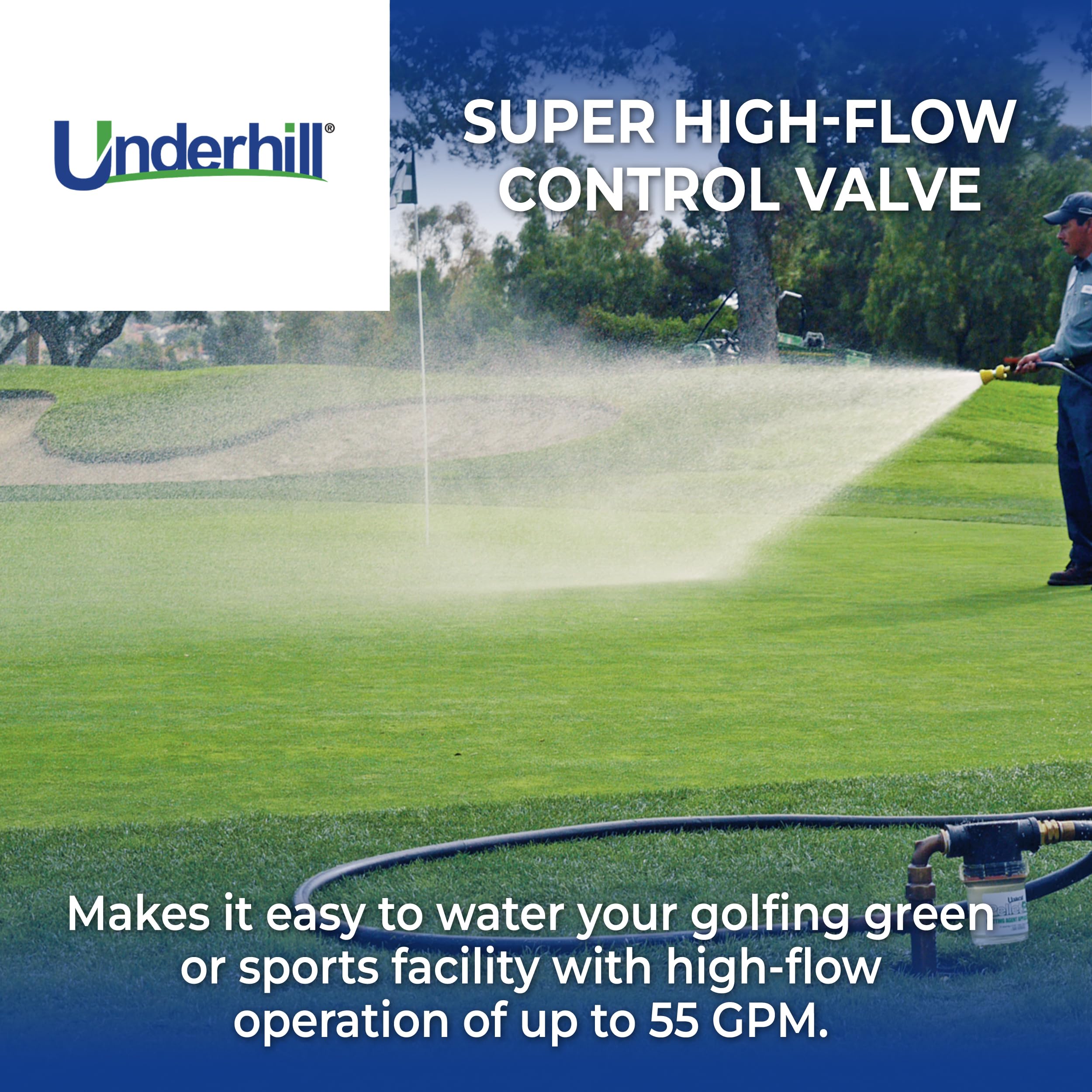 Underhill Water Hose Valve Attachment Sprayer, Heavy-Duty, High Flow Control Composite and Steel, A-BV77FM, 3/4-Inch Hose Thread