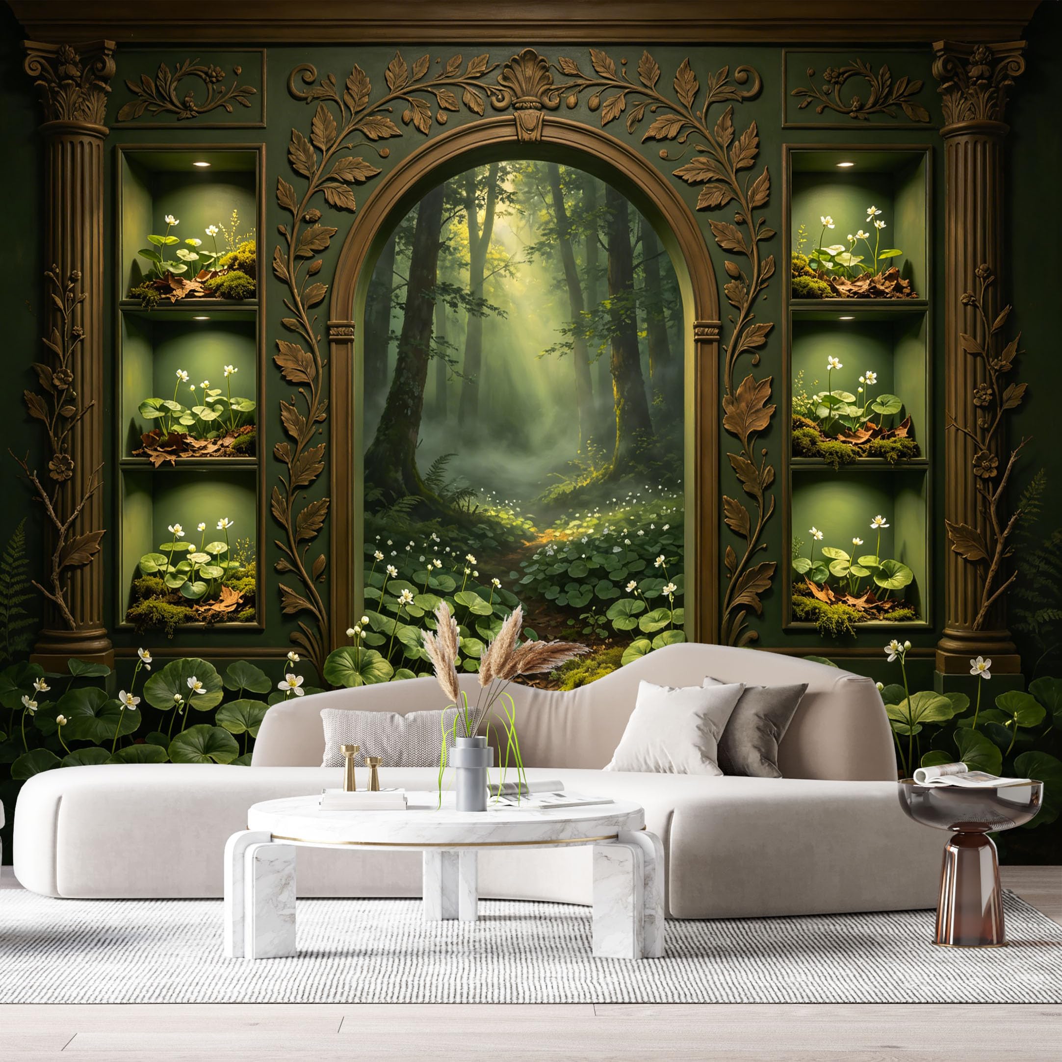 Custom Size Wall Murals Forest Fantasy Portal 3D Trompe L'Oeil SelfAdhesiveWall Fabric Removable Wallpaper Wall Decor for Living Room Bedroom Bathroom