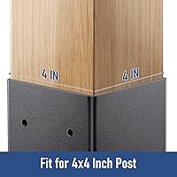 Vista 2 de Metty Metal Base de poste de 4 x 4, 10 soportes de base de poste, tamaño interior de 3.6 x 3.6 pulgadas, anclaje de poste resistente