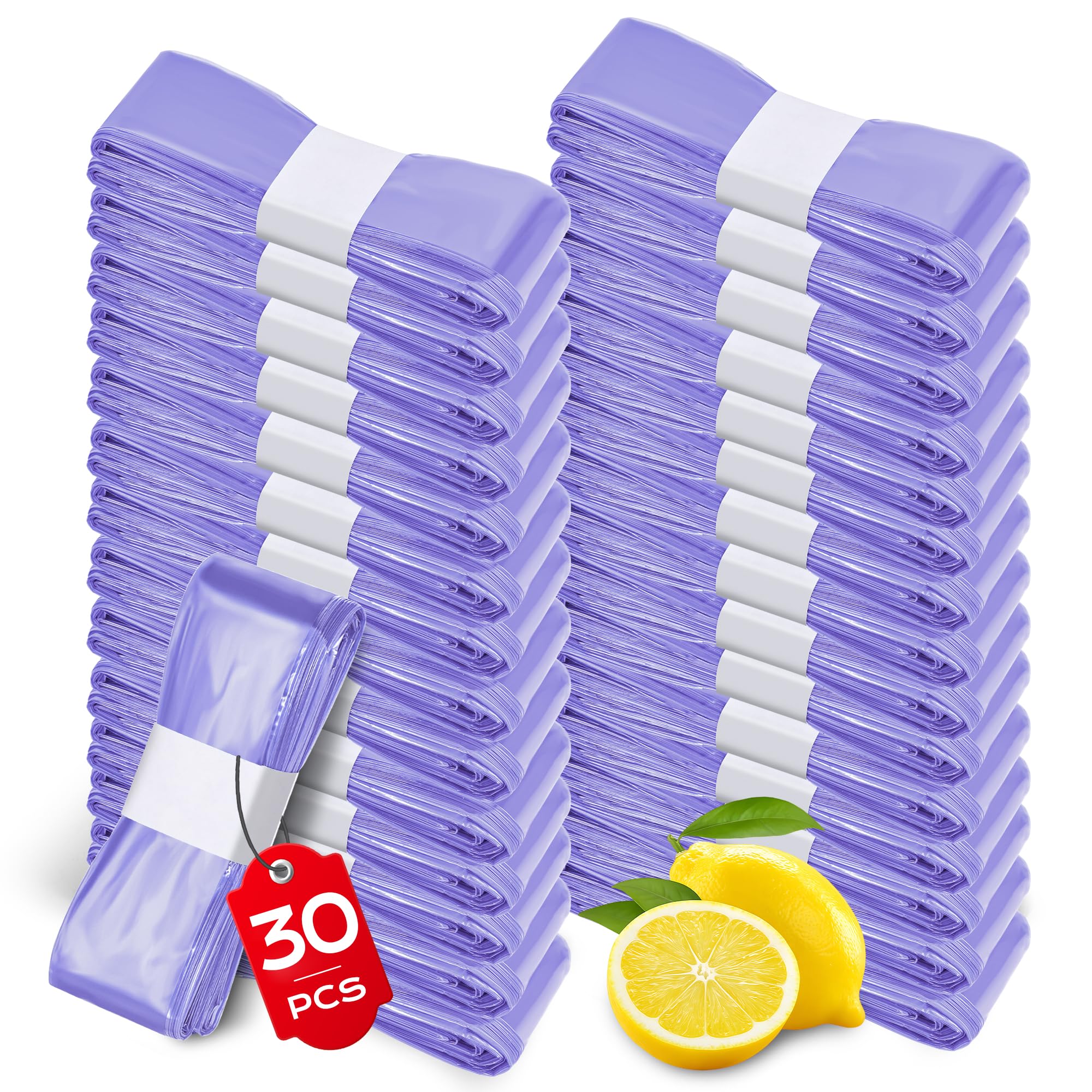 BASVII 30 Pezzi Ricarica Mangiapannolini Universali, Spessa e Resistente | Sacchetti Mangiapannolini Compatibili con Tommee Tippee Twist & Click, Sangenic Tec, Tecnologia 7 Strati EVOH Anti-Odore