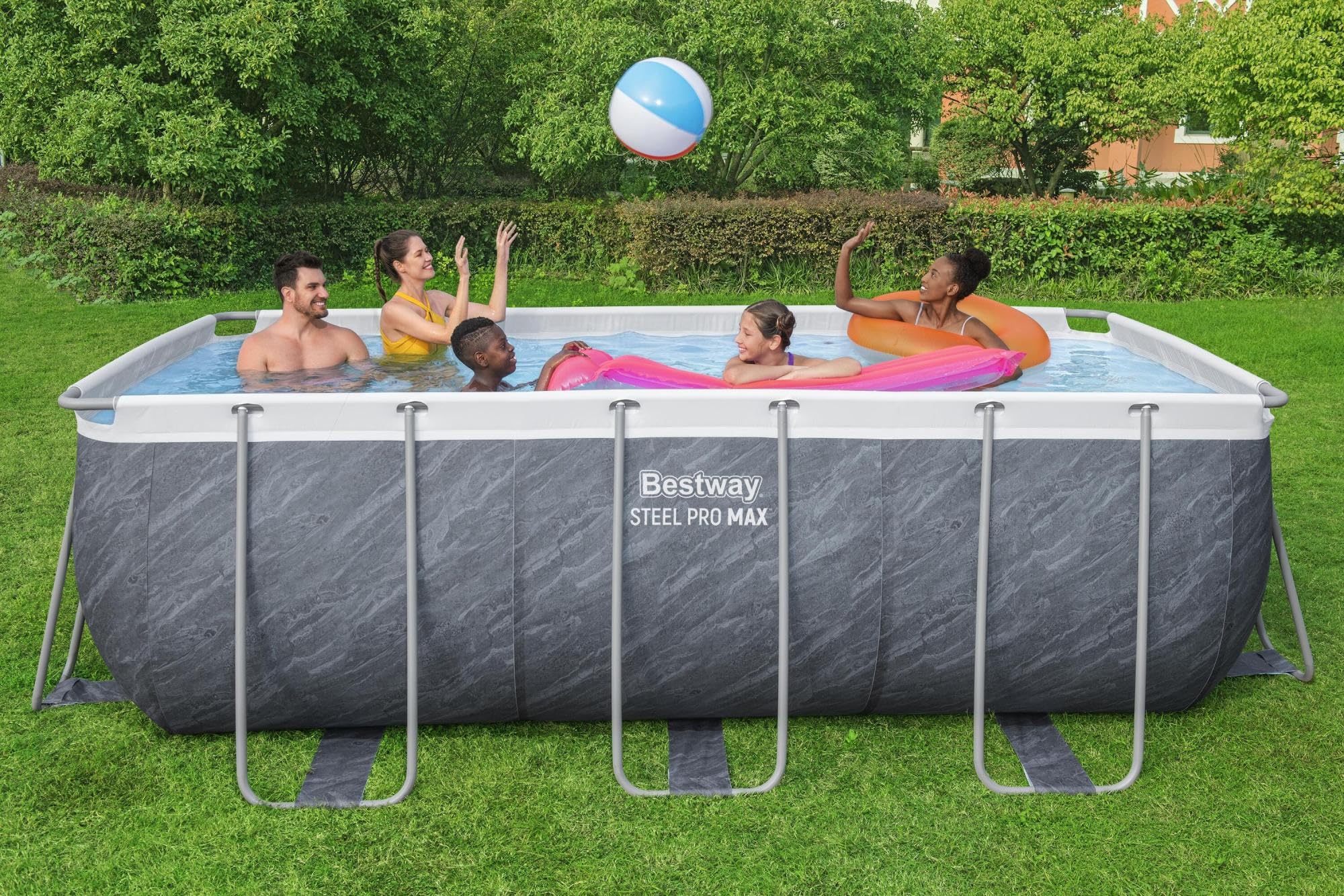 Bestway Juego de Piscina Rectangular de 13'6" x 6'7" x 48"/4.12 m x 2.01 m x 1.22 m