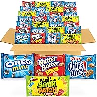 Vista 1 de OREO Mini galletas, Chips AHOY! Mini galletas, SOUR PATCH KIDS Candy & Nutter Butter Bites & Candy Bites & Candy Variety Pack, 32 paquetes