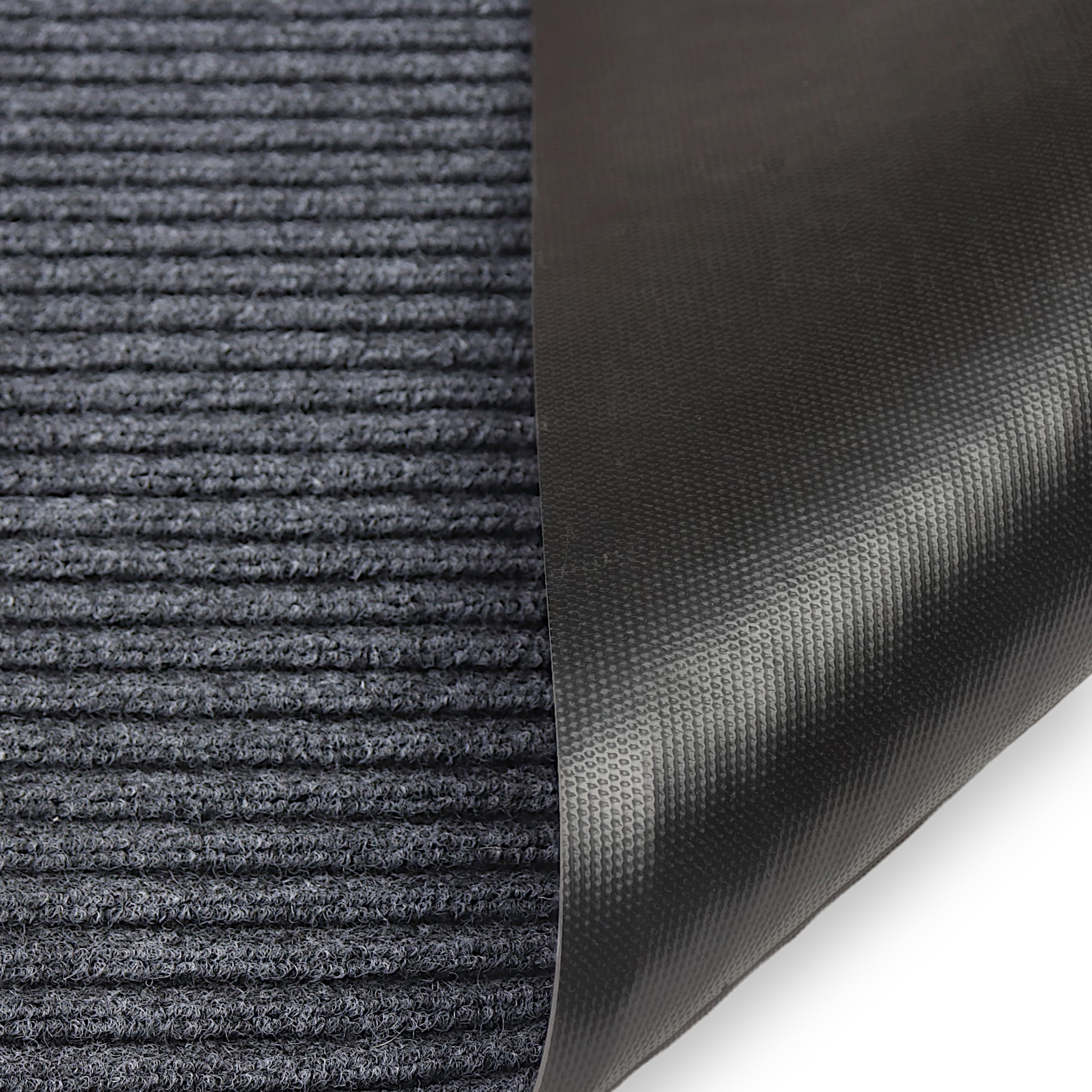Fußmatte Grau 90x150 cm – Robuste, rutschfeste Schmutzfangmatte für Innen- und Außenbereich - saugfähige Türmatte aus Polypropylen und PVC