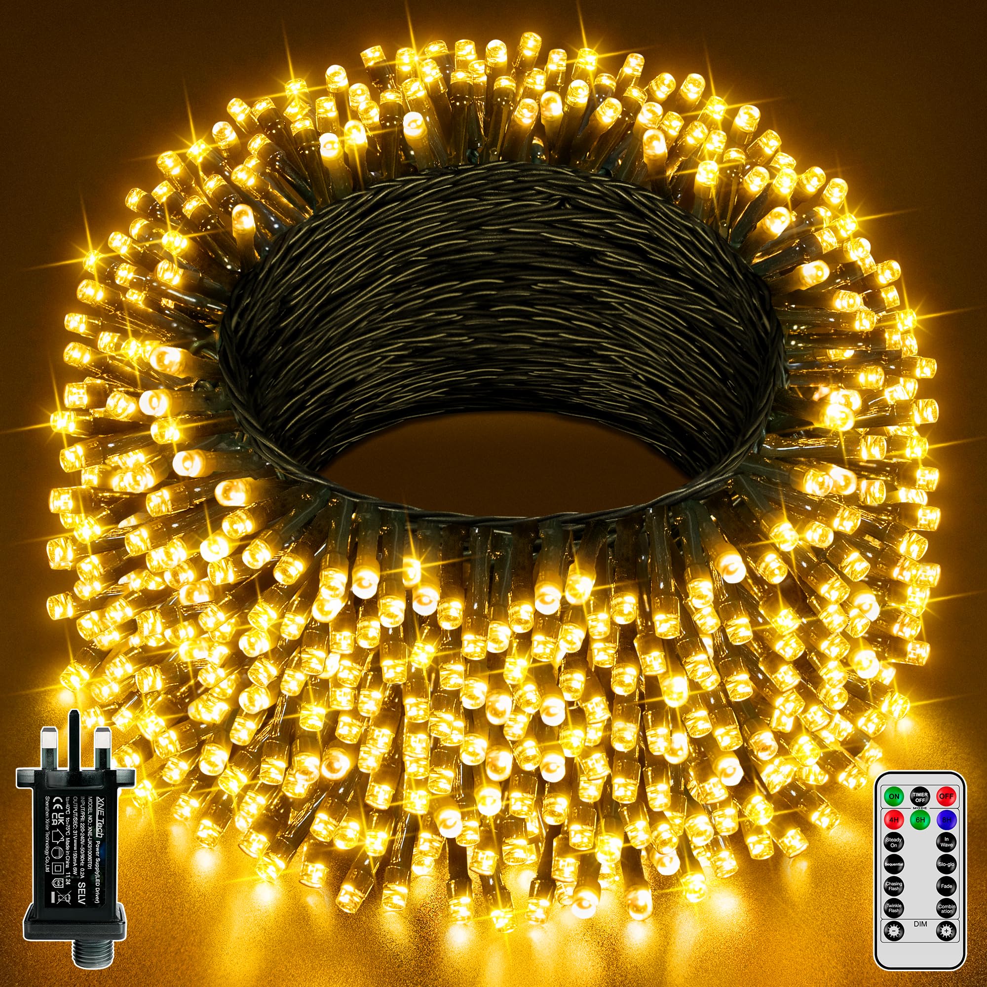 Hopexy Fairy Lights Outdoor, 30m 300 LEDs Waterproof Fairy Lights Plug in
