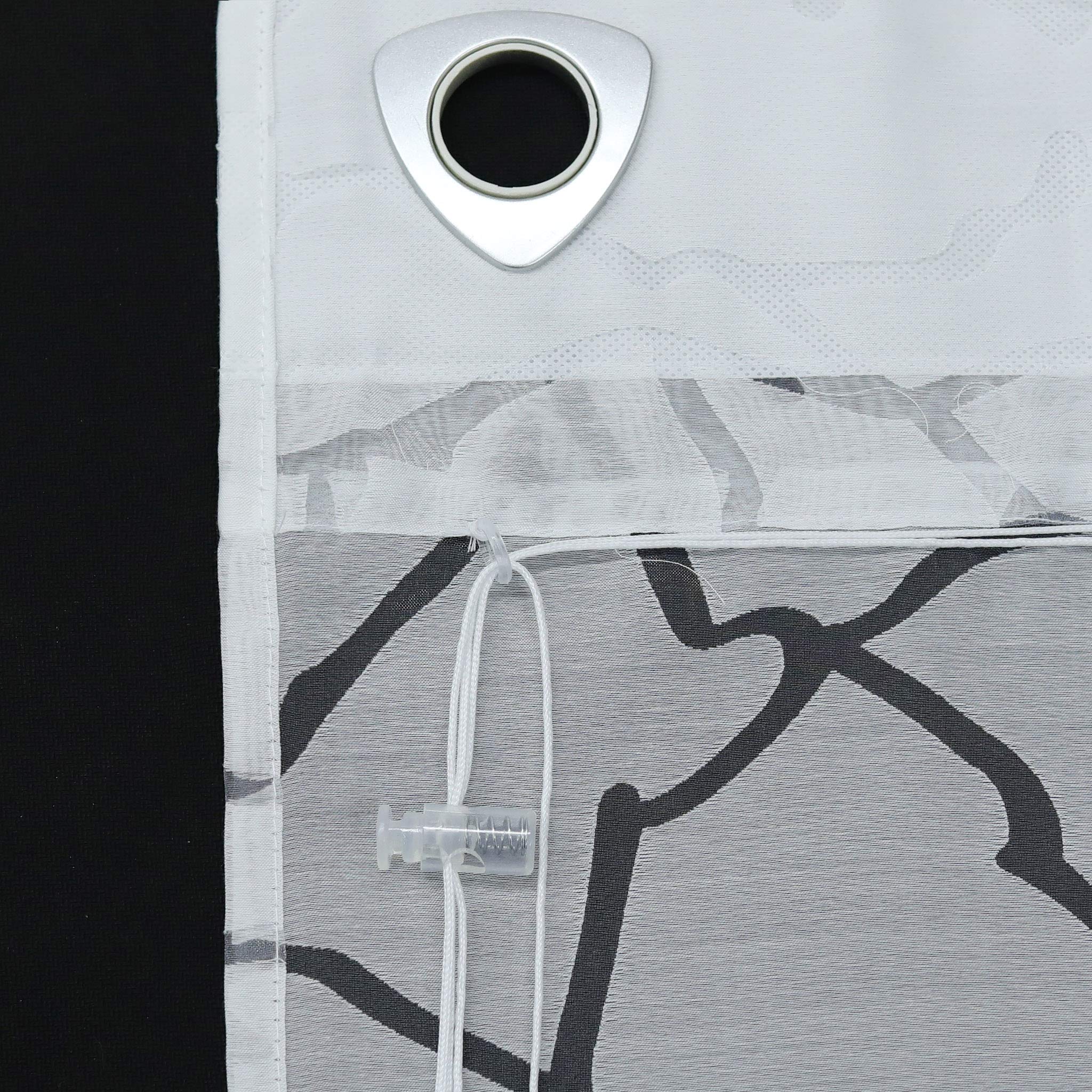 ESLIR Raffrollo mit U-Haken Gardinen Küche Raffgardinen Halbtransparent Ösenrollo Vorhänge Modern Ausbrenner Weiß BxH 100x140cm 1 Stück