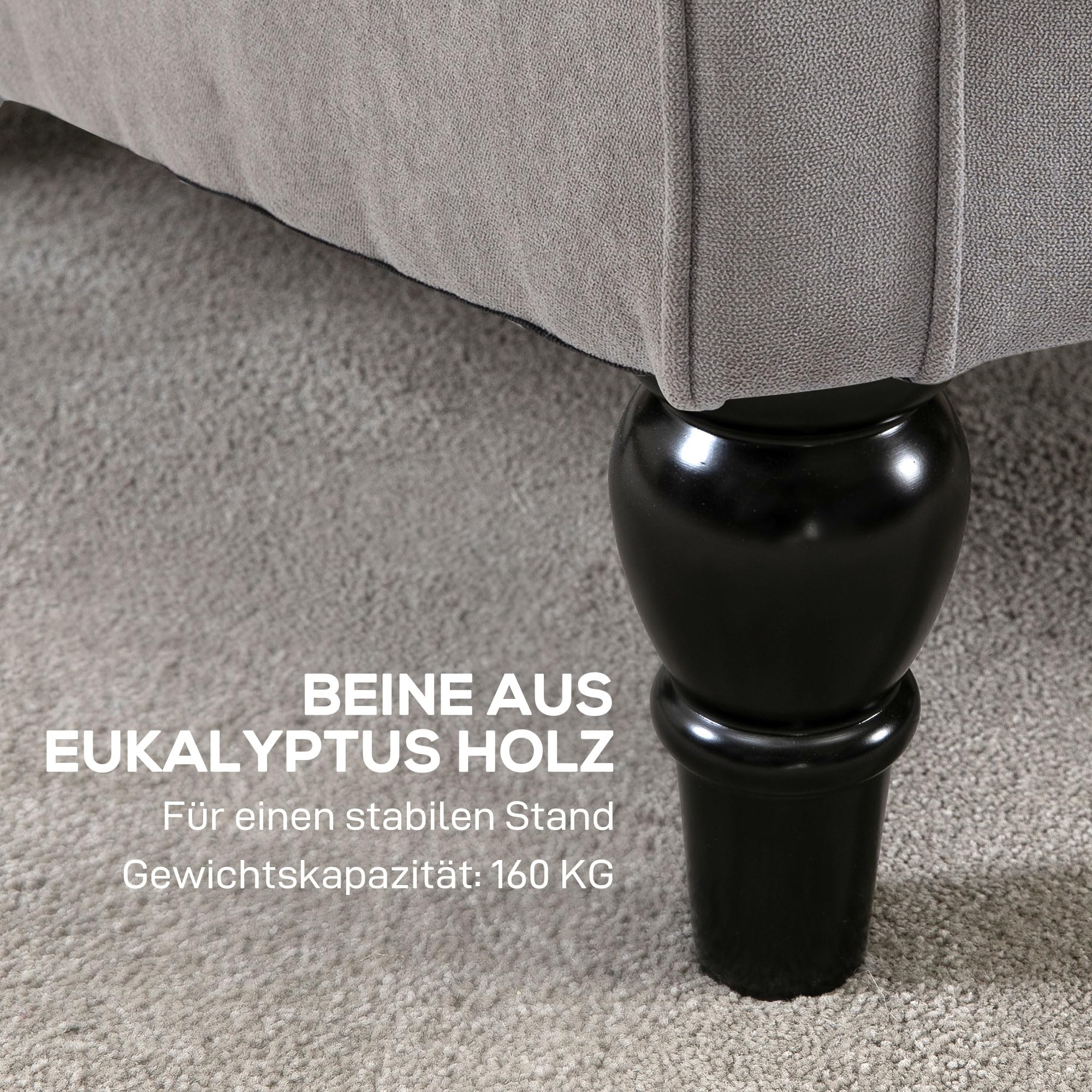 HOMCOM Sessel Ohrensessel mit Armlehnen, Loungesessel mit Kissen, Tufting, hoher Rückenlehne Armlehnensessel mit Holzbeine, Relaxsessel für Wohnzimmer, Schlafzimmer, Braun
