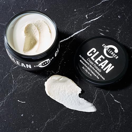 Miniatura 2 de Challenger Pomada de crema limpia para hombre 3 onzas sin fragancia producto de peinado no comedogénico fijación firme media y acabado natural sin