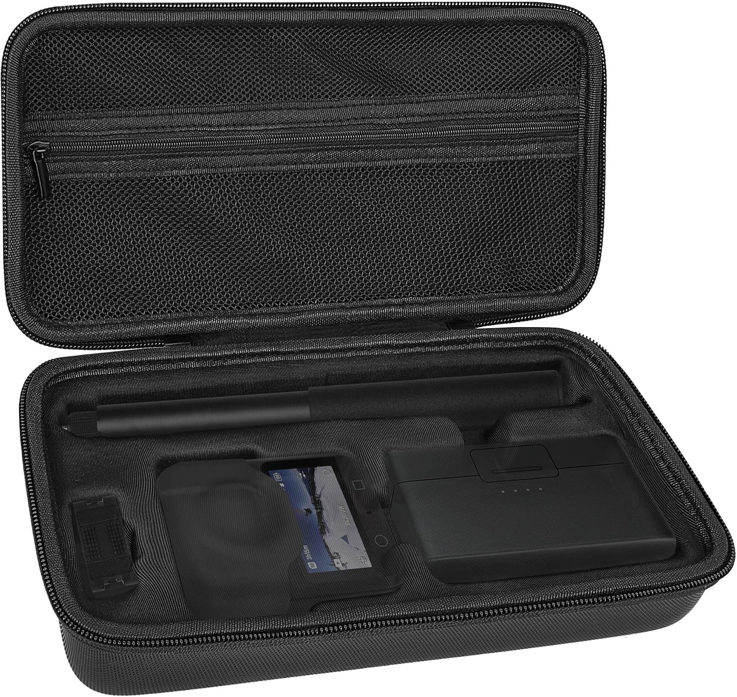 Geekria Action Camera Protective Case Carrying Case, Compatible with DJI Osmo 360 Action Camera, Travel Storage Bag with Cable Storage (Black)