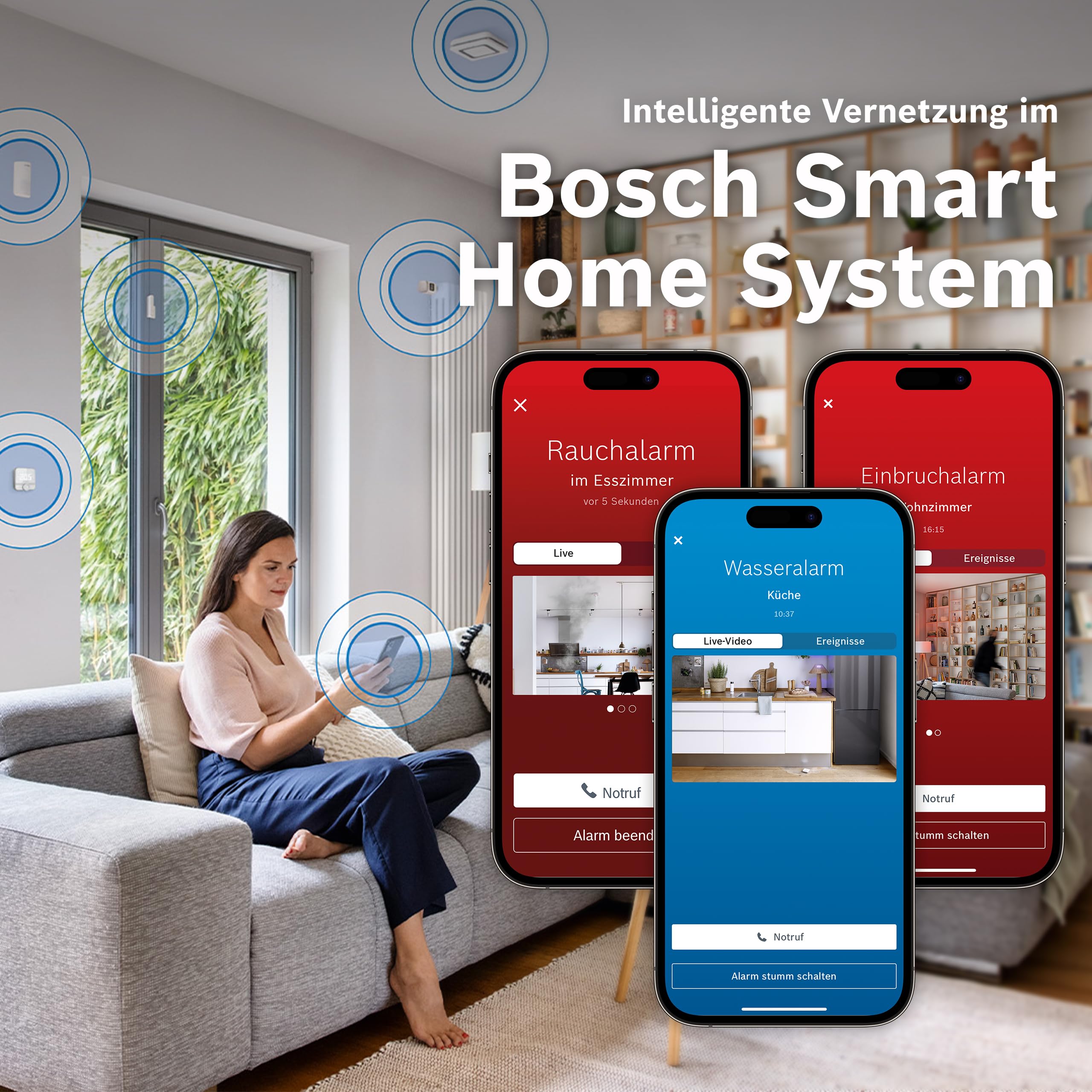 Bosch Smart Home Eyes Innenkamera II, WLAN Überwachungskamera für den Innenbereich mit intelligenter Personenerkennung, kompatibel mit Amazon Alexa