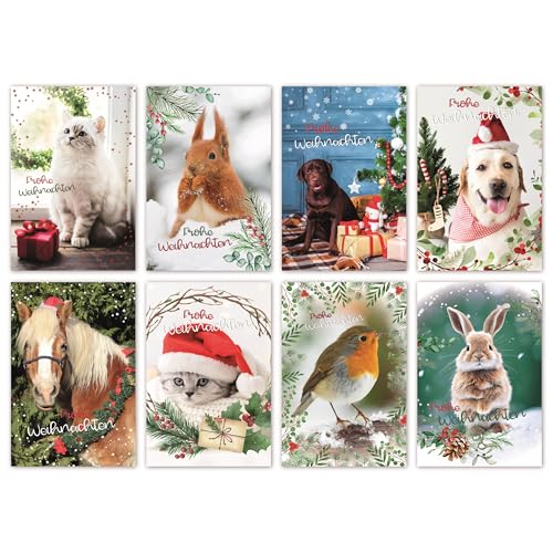 10 Lustige Weihnachtskarten Mit Hunden – Verschiedene Designs Mit Umschlägen