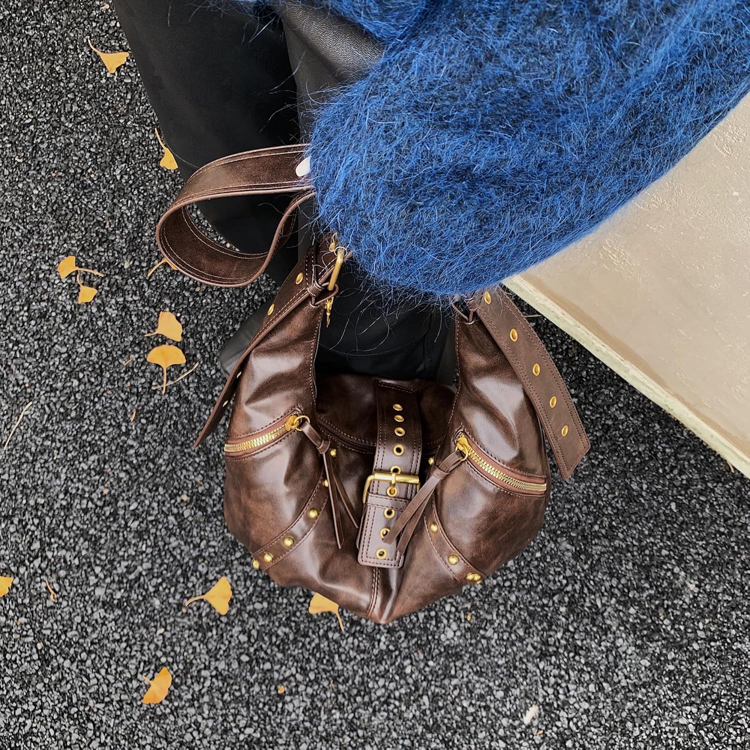 Handbag Y2K Purse Hobo Shoulder Bag for Women Clutch Small Purses Trendy Punk Bags - Image 2