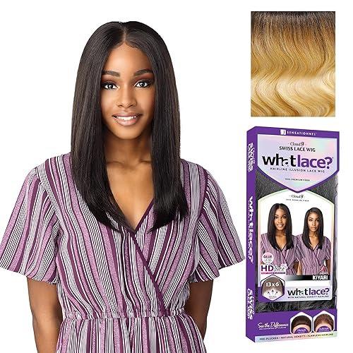 Miniatura 9 de Sensationnel What Lace Pelucas de 13 x 6 pulgadas  Nube 9 Cabello sintético atado a mano línea capilar natural predepilada ilusión encaje frontal