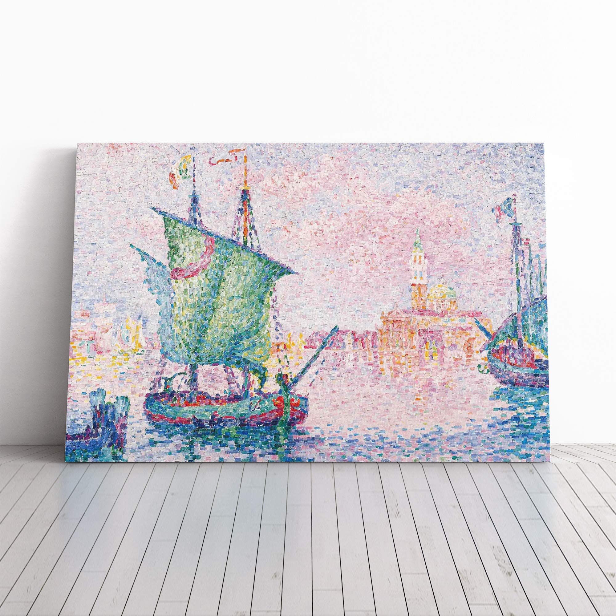 Paul Signac Venice The Pink Cloud Canvas Print | Gallery Wrapped 30mm Frame Wall Art | 30x20 inches | Ready to Hang | Modern Picture | Living Room Bedroom Lounge Office