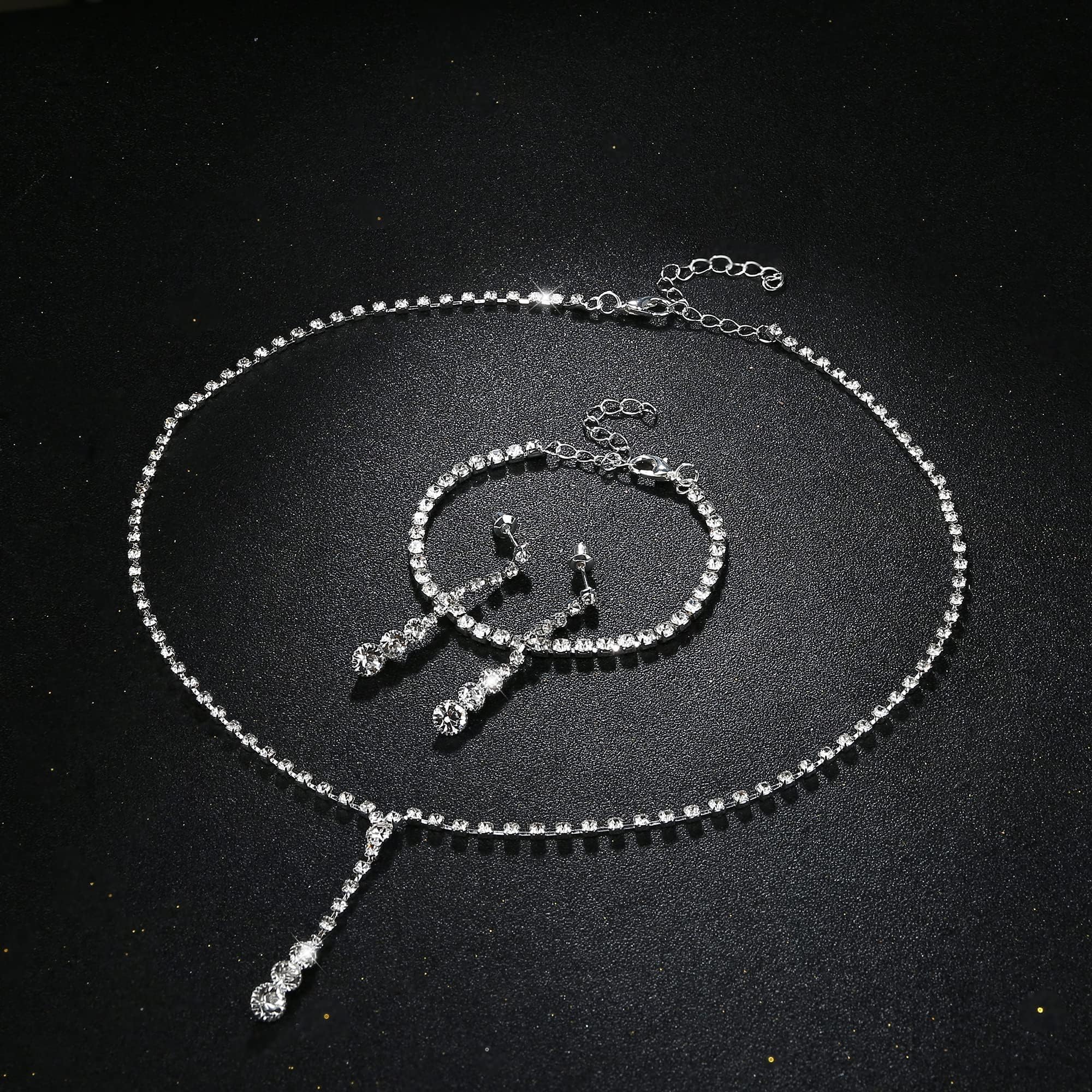 ZMANYIJEW Set di gioielli da donna, con collana e bracciale, con