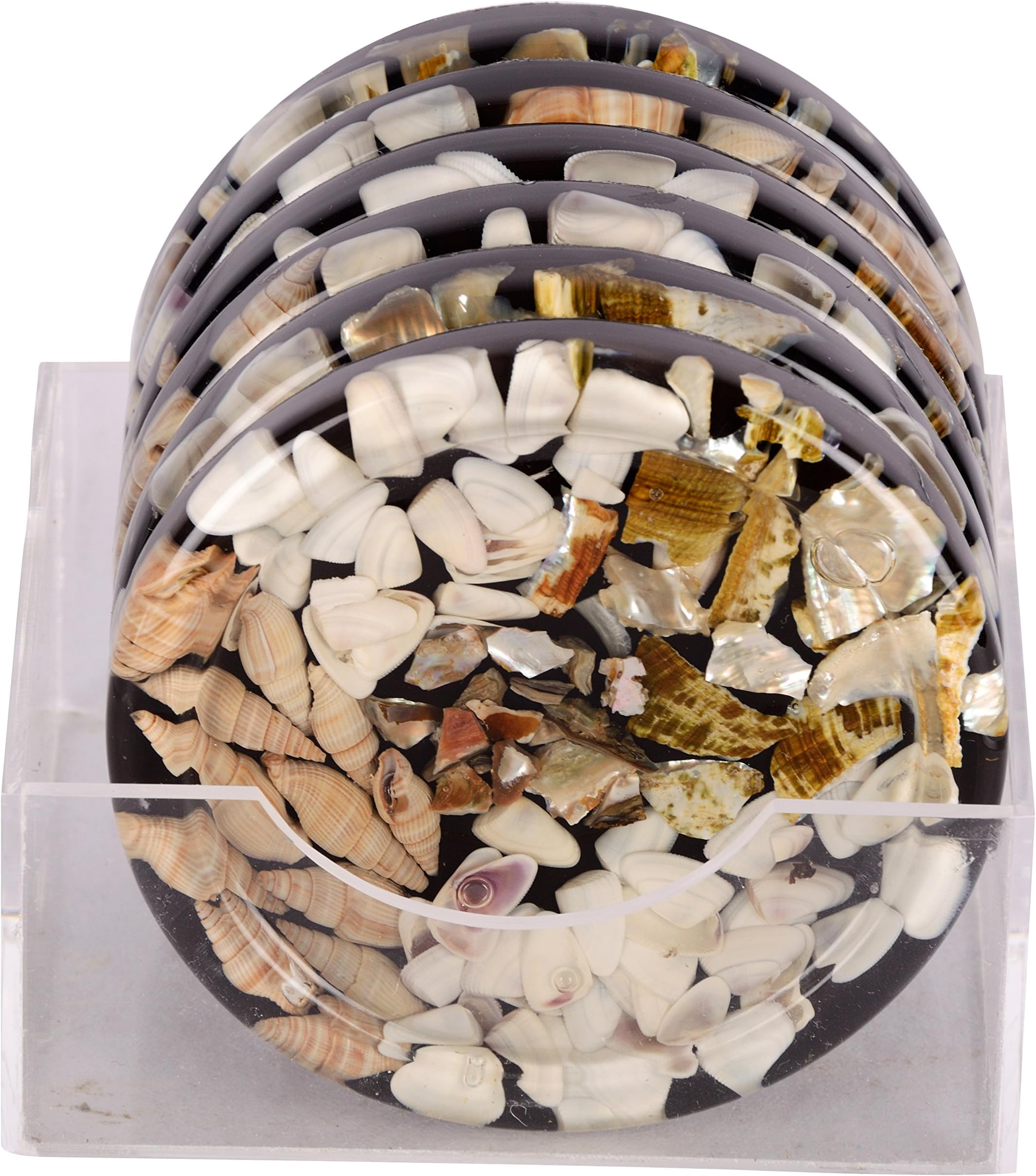 Saikripa Trading Resin Coaster (Multicolour, 9.4x1 cm) - Set of 6 Pieces