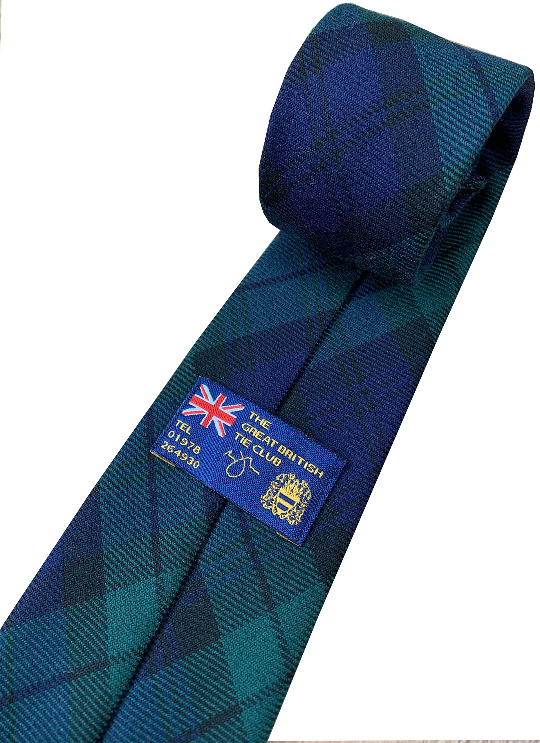Cravate et mouchoir pour homme Motif tartan Noir, Bleu marine, noir, vert bouteille, adulte