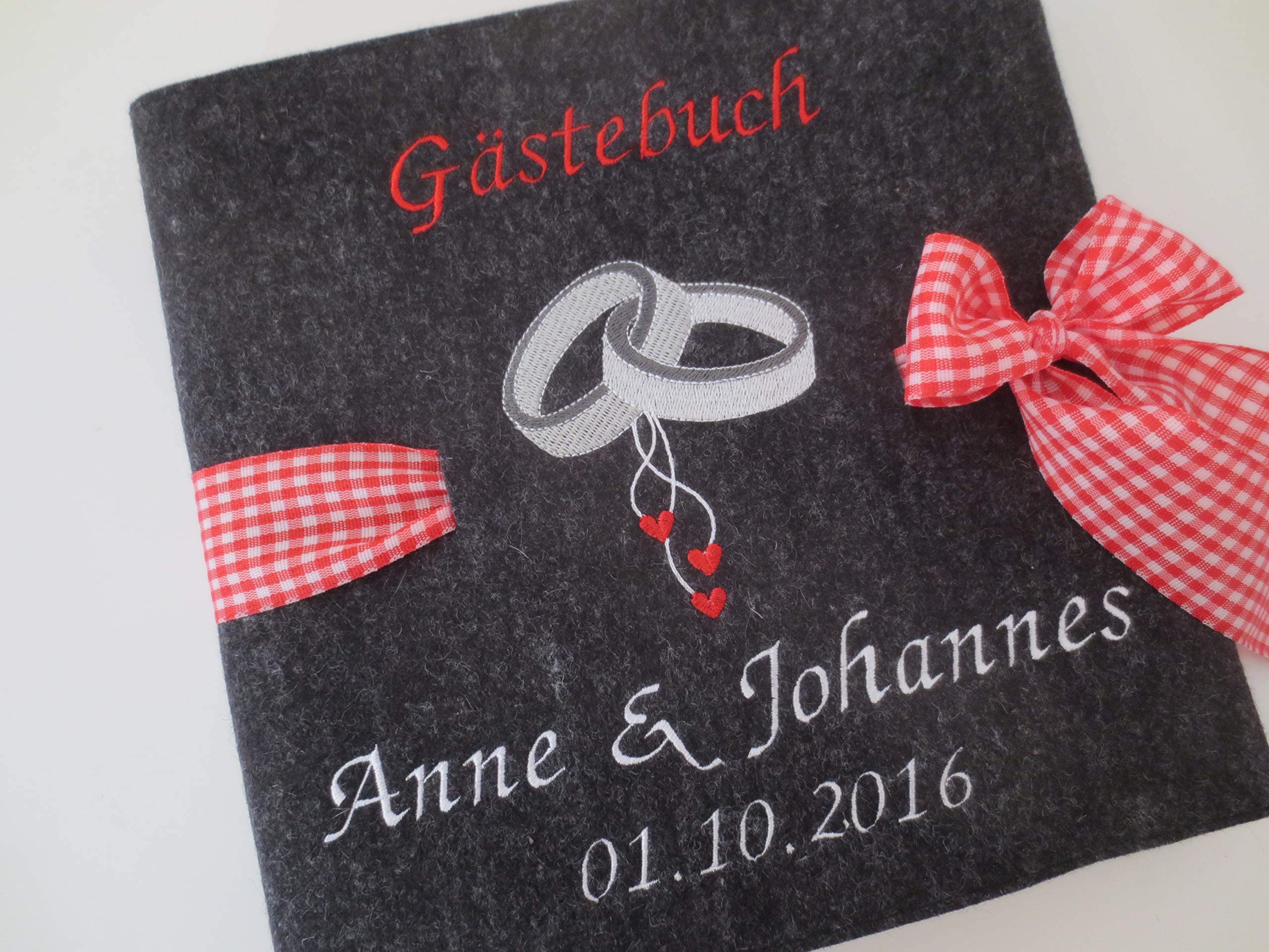 Fotoalbum Album Hochzeitsalbum Hochzeit Gästebuch Hochzeitsreise Geschenk Wollfilz Filz 26 cm x 25 cm