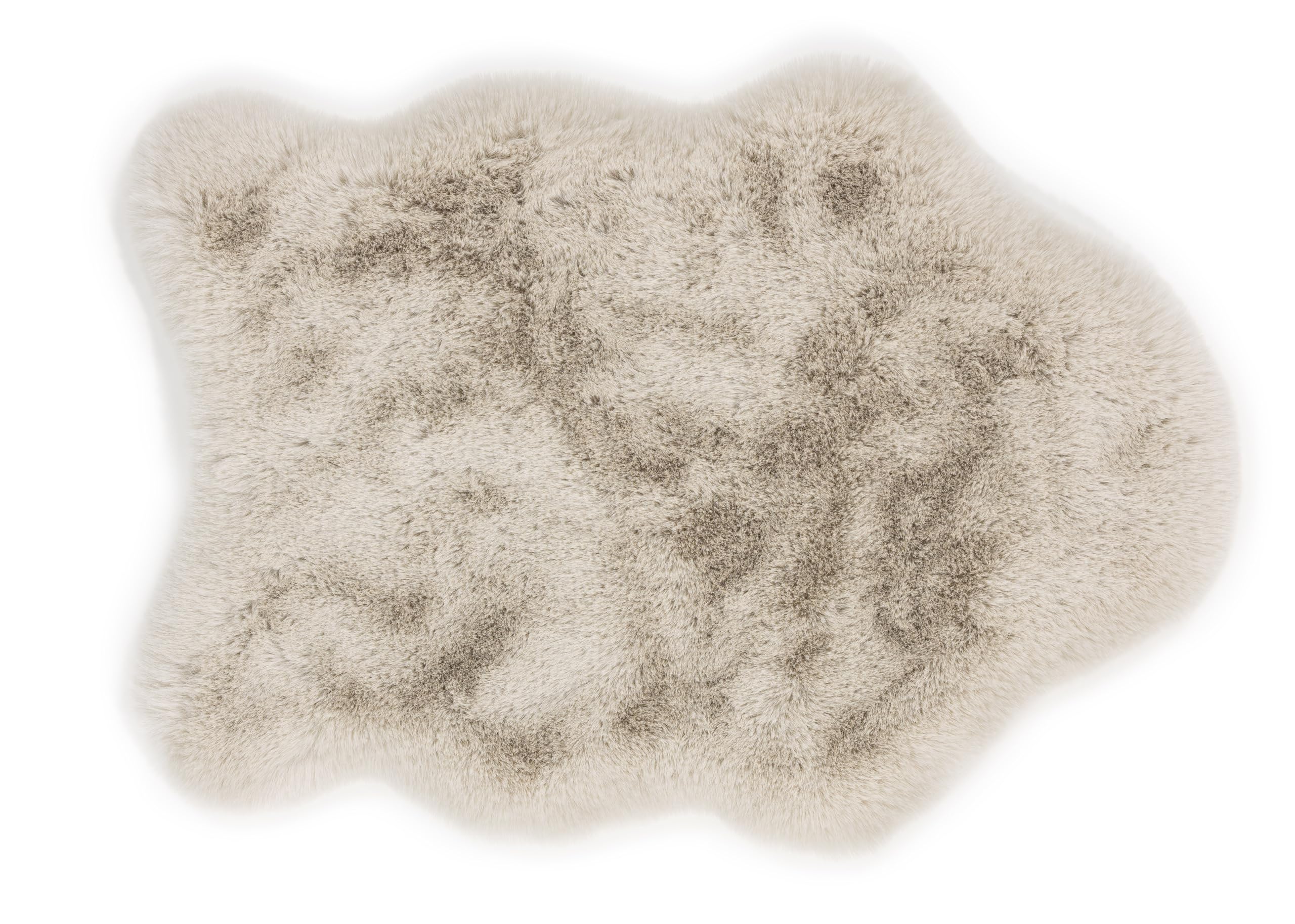 Schöner Wohnen Kollektion Hochwertiger Kunstfell Teppich flauschig - Teppich Wohnzimmer - Hochflorteppich Lammfell Schaffell - Dekofell Shape Beige 55 x 80 cm