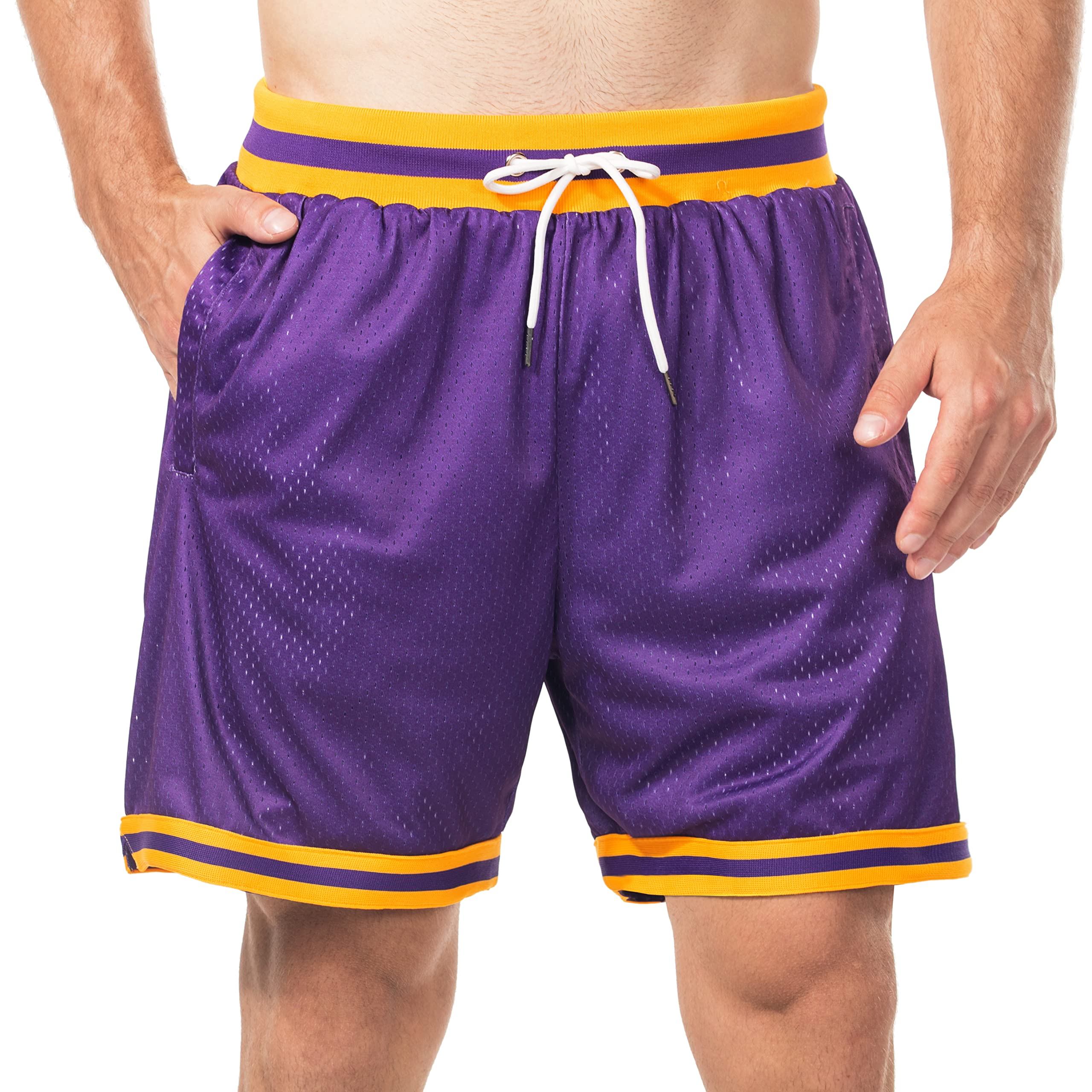 HEALONG Basketball Athletic Mesh Shorts Men: Retro Fashion 7