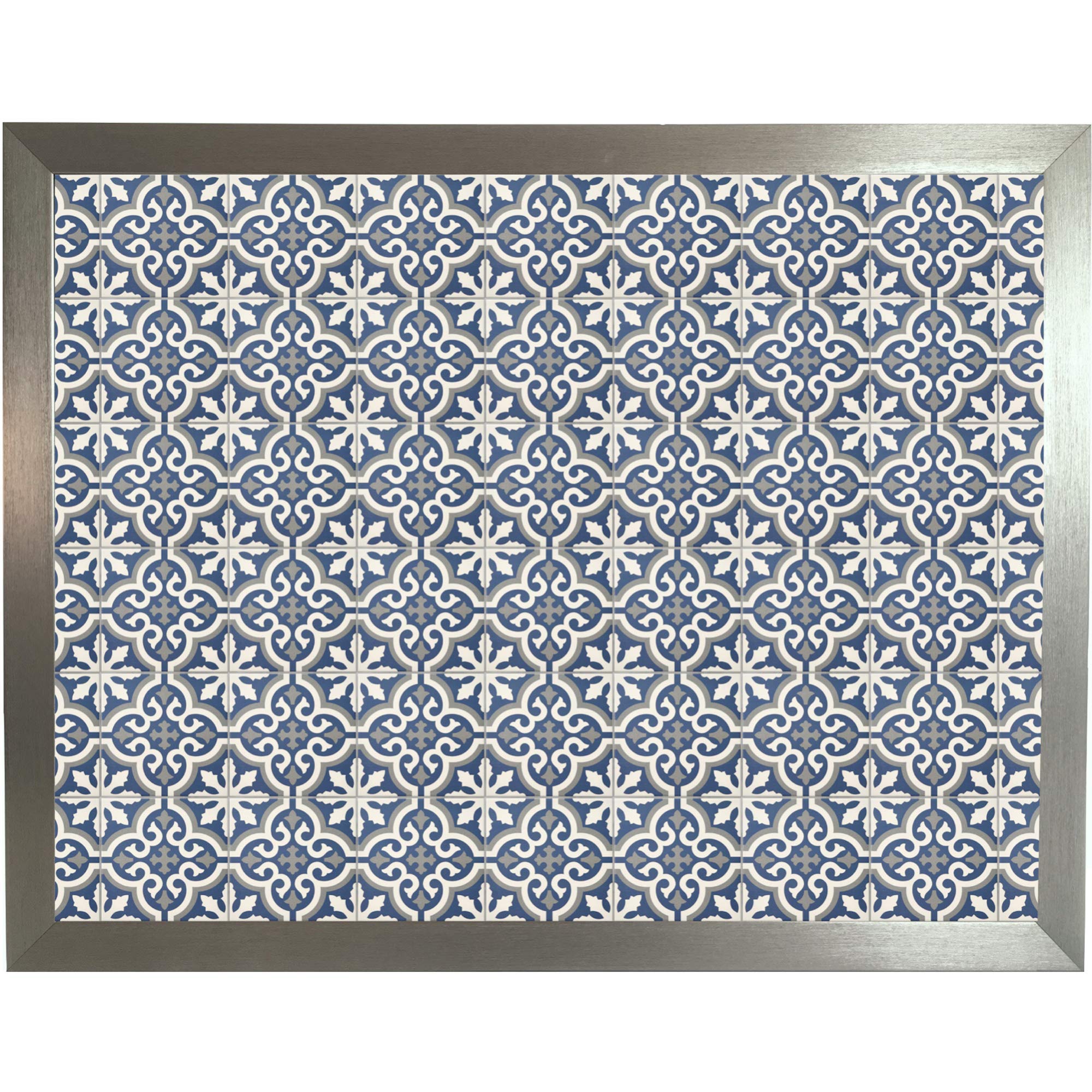 Trove Homewares 1.62 Aurora Blue, Silver Frame Blue Lap Tray: Bean Bag Padded Cushioned Eating Tray Laptop Desk (Aurora Blue, Silver Frame)