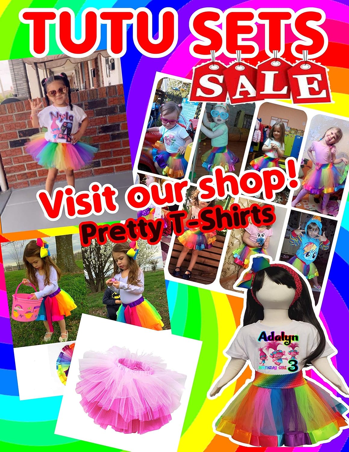 Custom Mouse Birthday Shirt with Any Name and Age on it, Family Matching T-Shirts, Mouse Girl Birthday Shirts Girl Party Personalized Girly Tee White image 3 of 7 B0789DTYSW